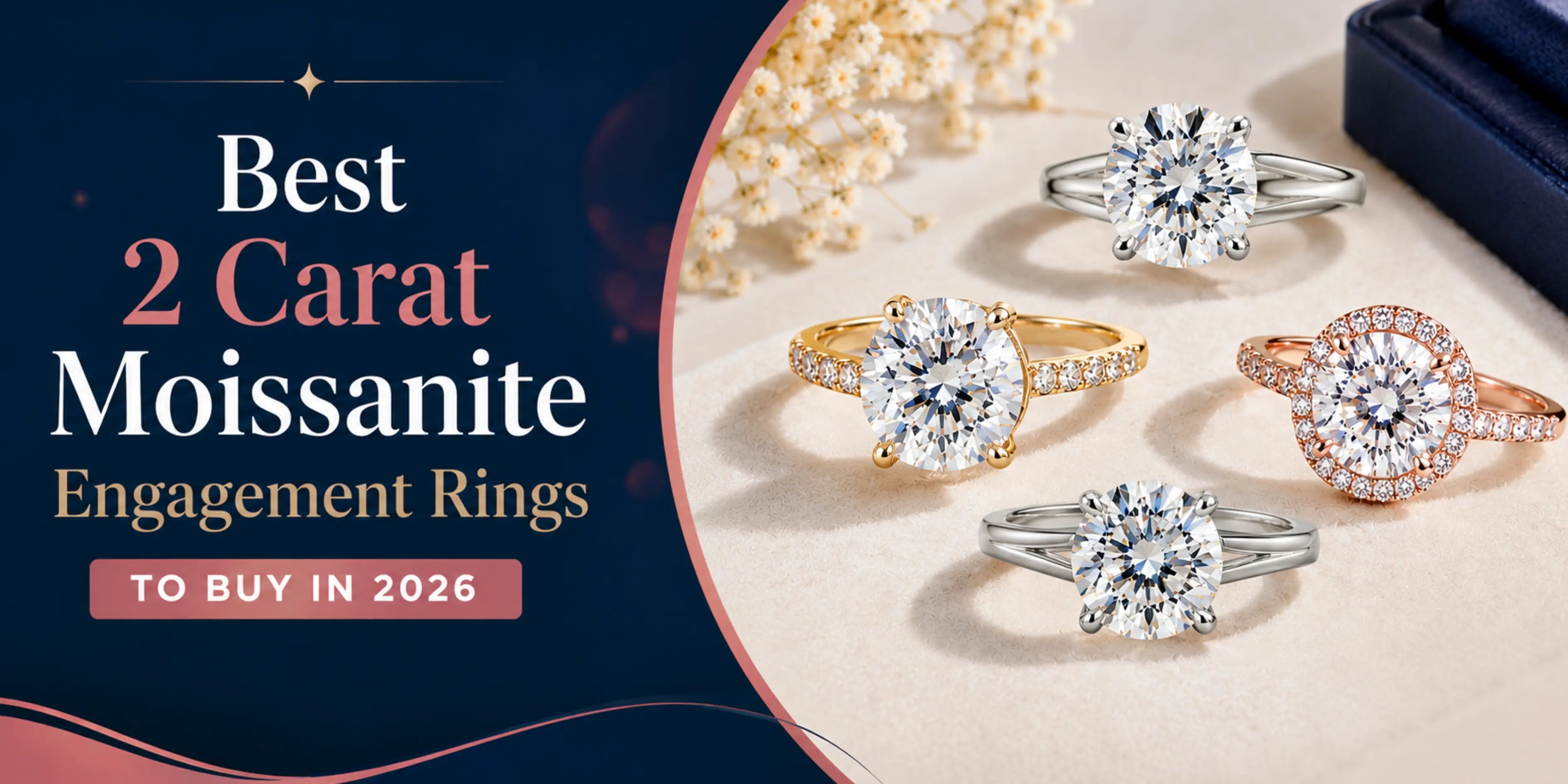 Best 2 Carat Moissanite Engagement Rings to Buy in 2026