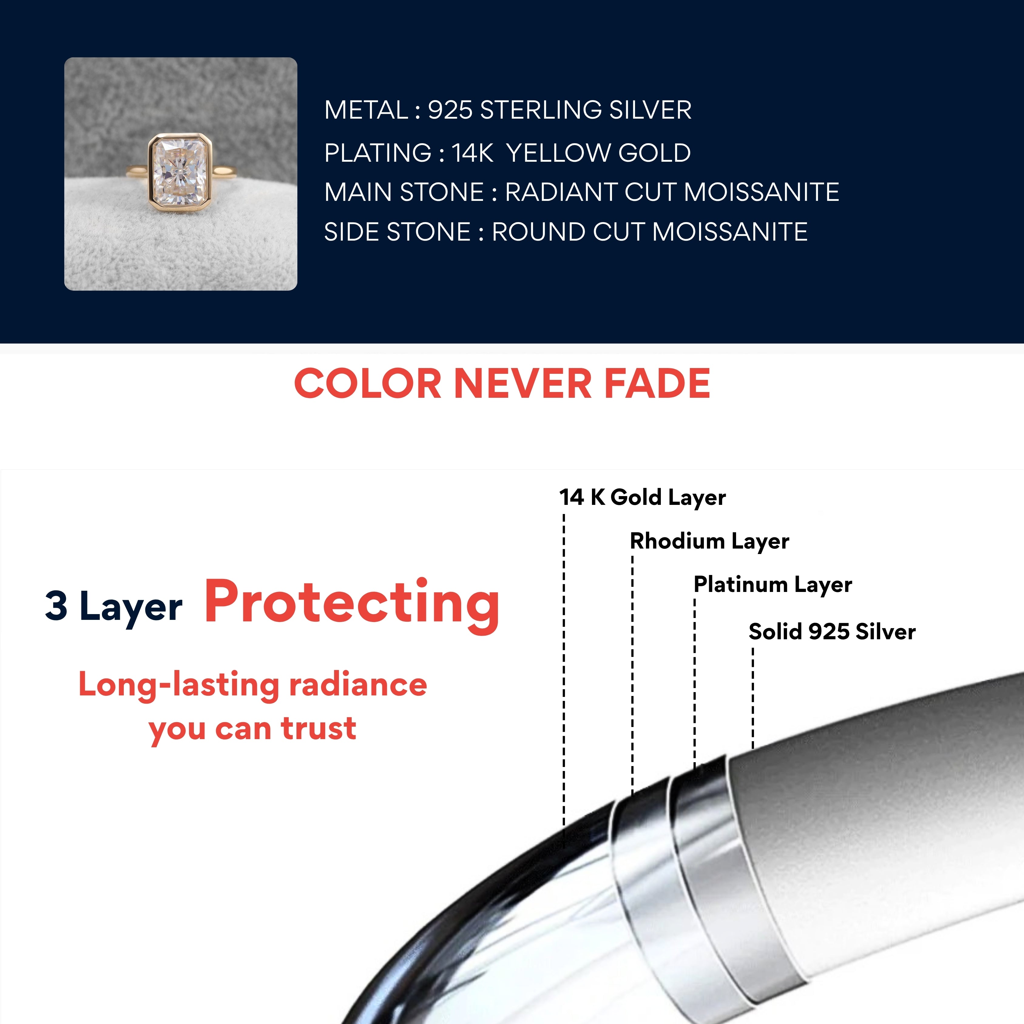 solitaire rings, gold rings, radiant cut engagement ring, gold rings for women, 14k gold rings, white gold rings, lab grown diamond rings, diamond rings for women, diamond rings, valentines gift for her, birthday gift for her, moissanite rings