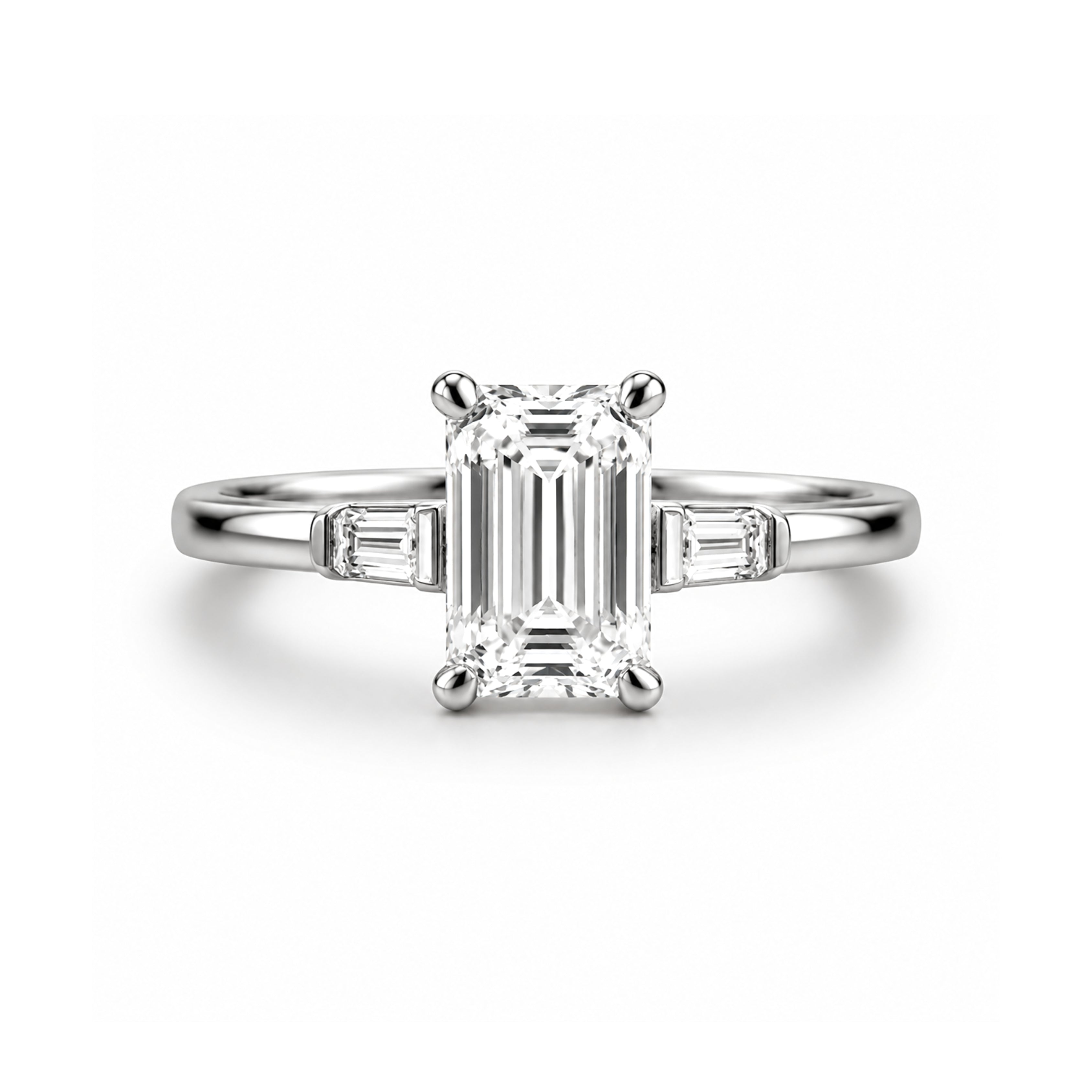 emerald cut diamond ring, three stone rings, radiant diamond ring, 1 carat emerald diamond ring, gold ring, 14k gold ring, white gold ring, rings, promise rings for her, anniversary ring, silver rings, sterling silver rings, valentines gift for her, birthday gift for her, lab grown diamonds