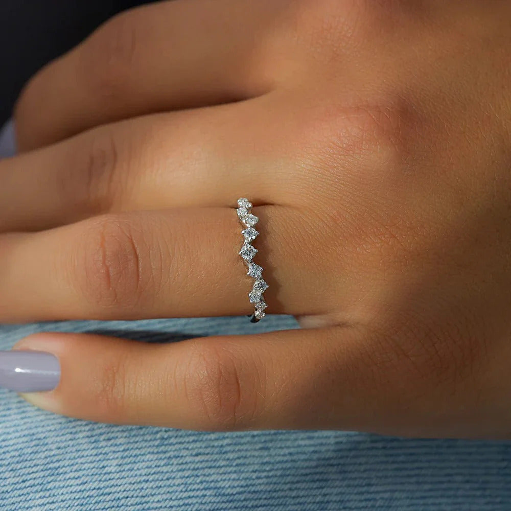 chevron ring, v shaped band, v shaped ring for her, chevron band, round cut diamond ring, round cut engagement ring, gold rings, eternity ring, engagement rings, engagement rings for women, moissanite engagement rings, gold rings for women, 14k gold rings, white gold rings, lab grown diamond rings, diamond rings for women, diamond rings, valentines gift for her, birthday gift for her, moissanite rings, 925 silver rings
