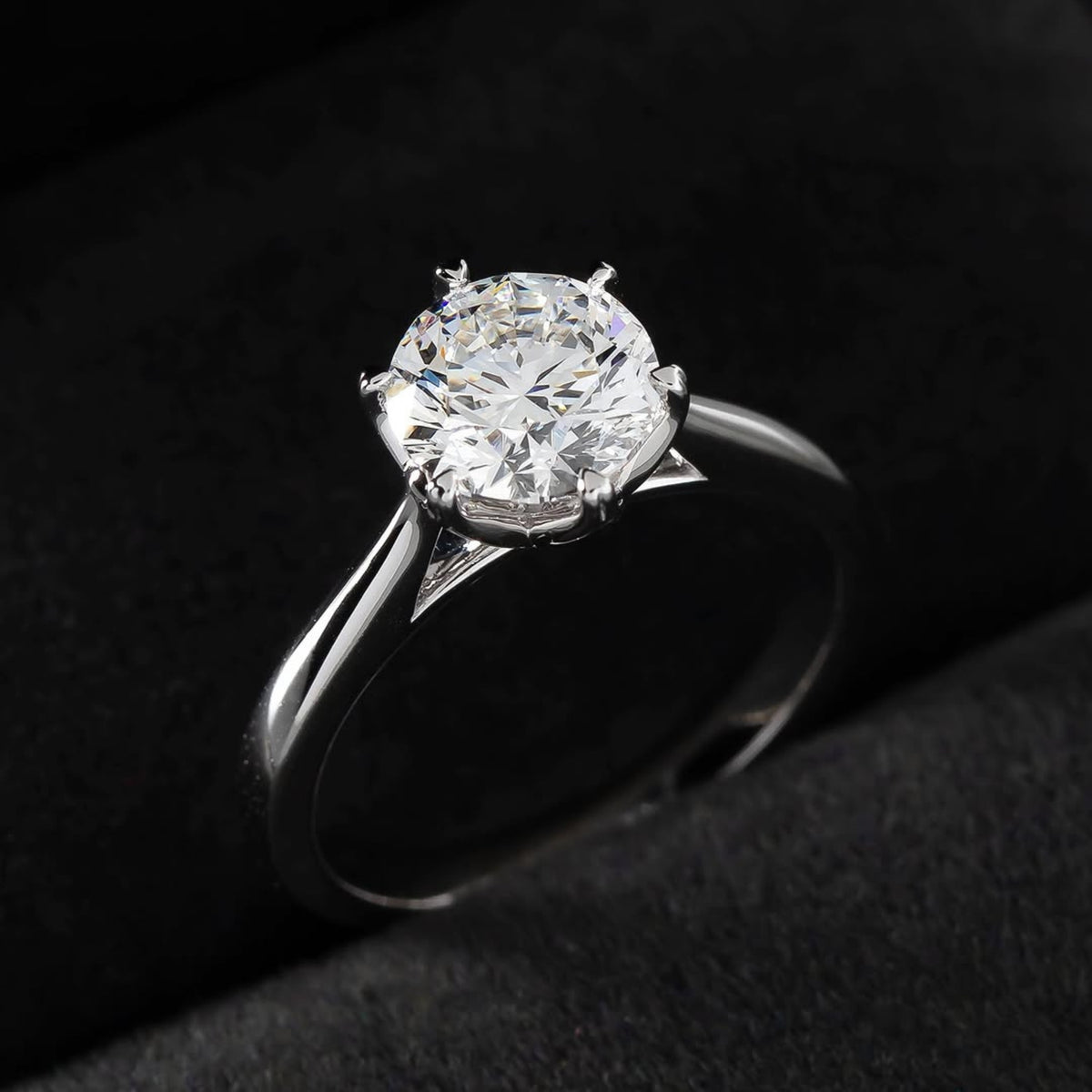 round cut engagement ring, solitaire rings, halo rings, gold rings, engagement rings, engagement rings for women, moissanite engagement rings, gold rings for women, 14k gold rings, white gold rings, lab grown diamond rings, diamond rings for women, diamond rings, valentines gift for her, birthday gift for her, moissanite rings, 925 silver rings