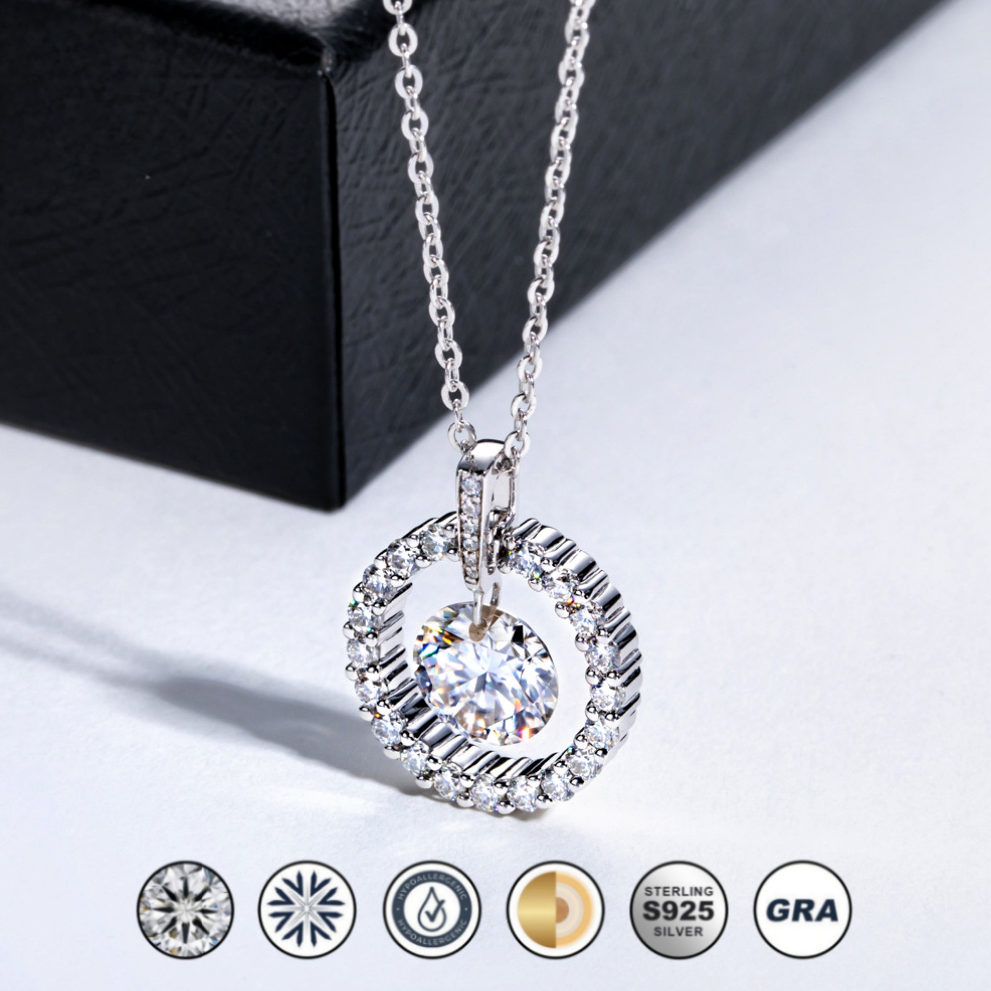 moissanite pendant, pendant necklace, gold pendant necklace, silver pendant necklace, diamond pendant, custom moissanite pendant, gold necklace, gold necklace women, white gold necklace, 14k gold necklace, valentines gift for her, birthday gift for her