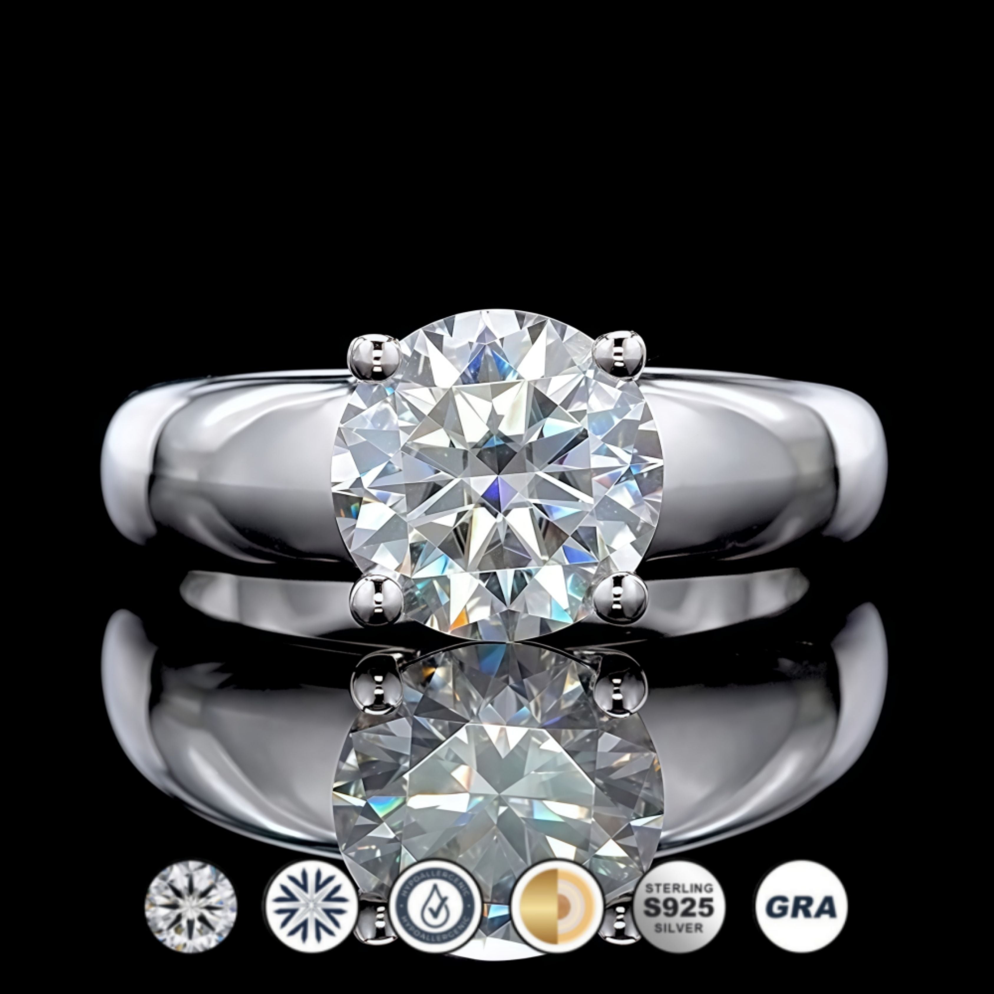 round cut diamond ring, solitaire rings, halo rings, gold rings, round cut engagement ring, gold rings for women, 14k gold rings, white gold rings, lab grown diamond rings, diamond rings for women, diamond rings, valentines gift for her, birthday gift for her, moissanite rings, 925 silver rings