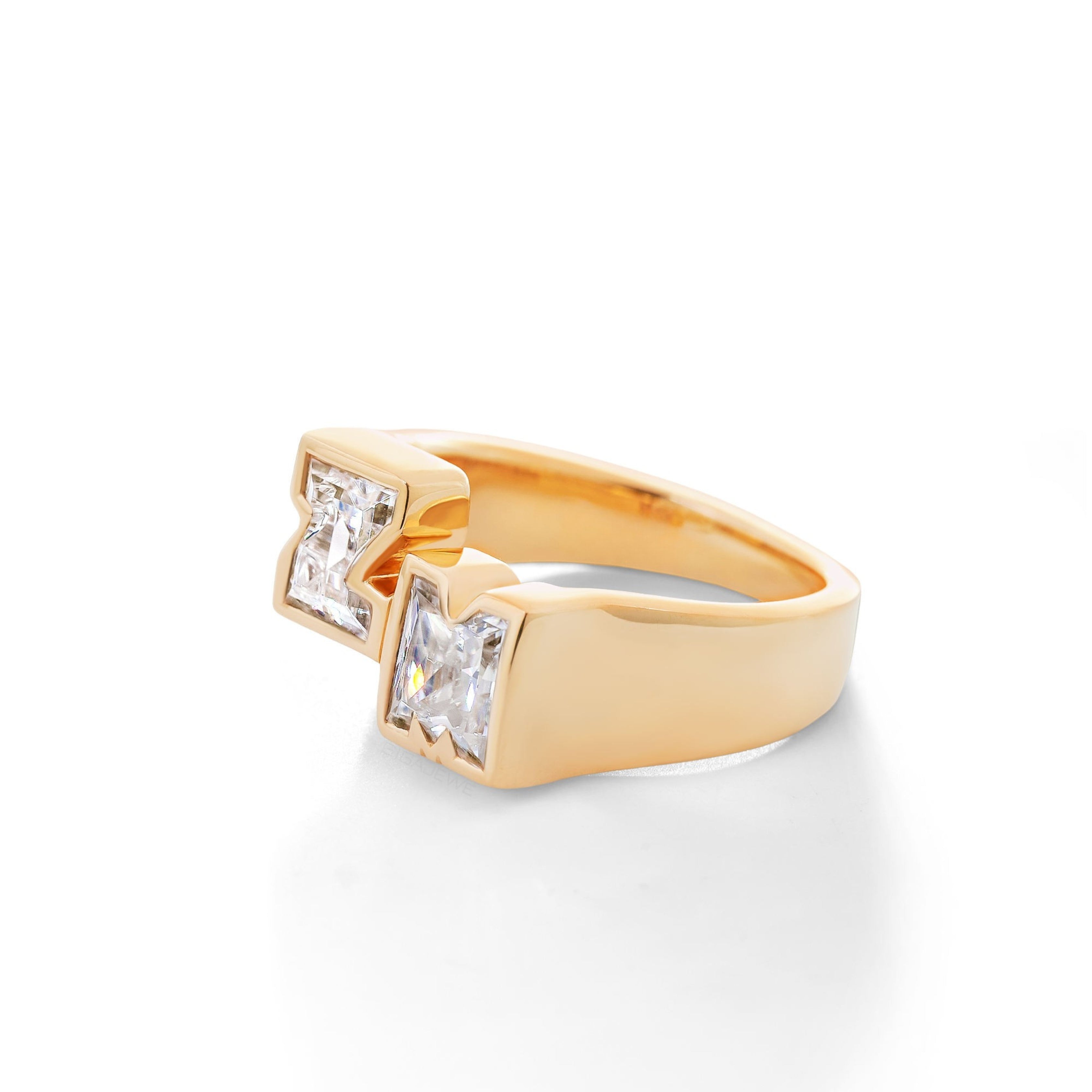 letter cut diamond ring, two stone rings, solitaire rings, halo rings, gold rings, alphabet cut engagement ring, gold rings for women, 14k gold rings, white gold rings, lab grown diamond rings, diamond rings for women, diamond rings, valentines gift for her, birthday gift for her, moissanite rings, 925 silver rings