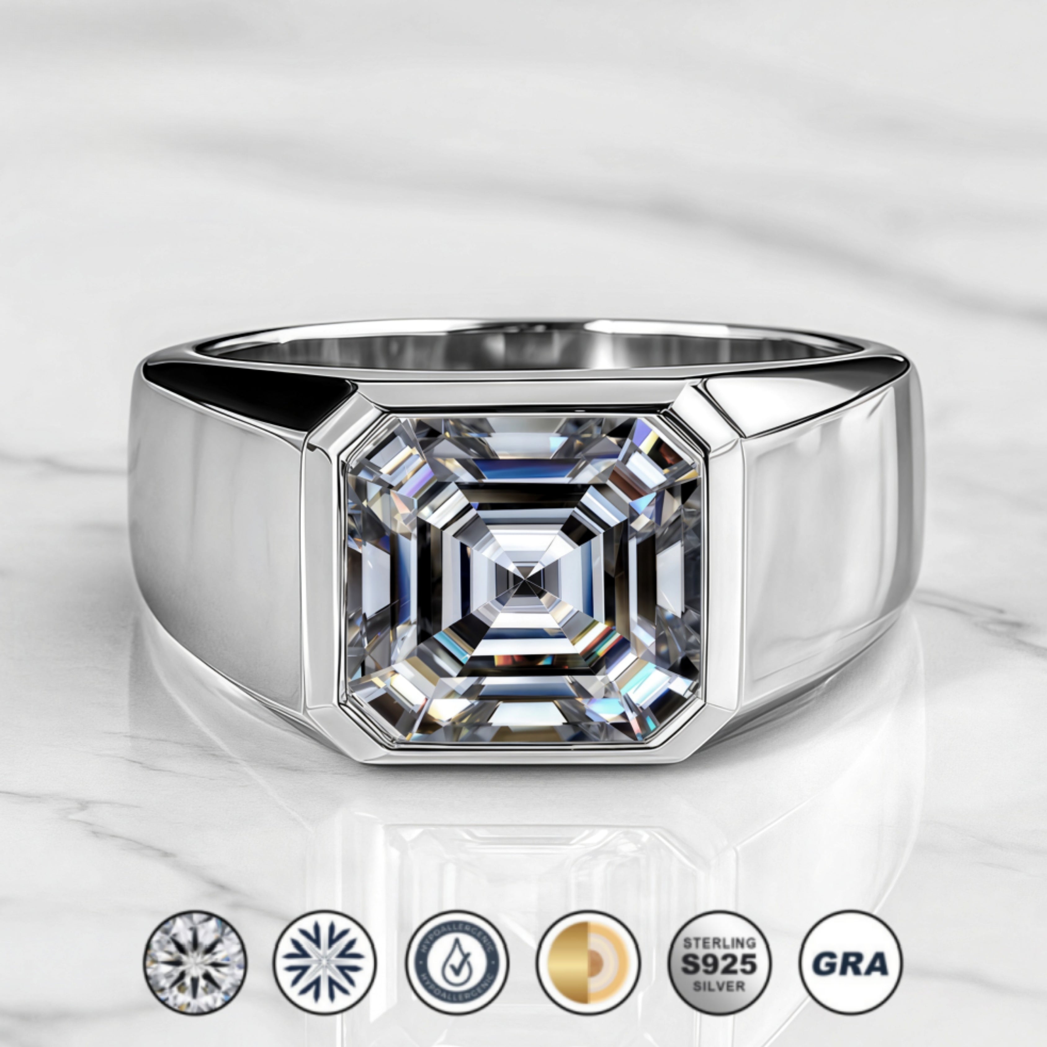 asscher cut diamond ring, asscher cut engagement ring, solitaire rings, halo rings, gold rings, engagement rings, engagement rings for women, moissanite engagement rings, gold rings for women, 14k gold rings, white gold rings, lab grown diamond rings, diamond rings for women, diamond rings, valentines gift for her, birthday gift for her, moissanite rings, 925 silver rings