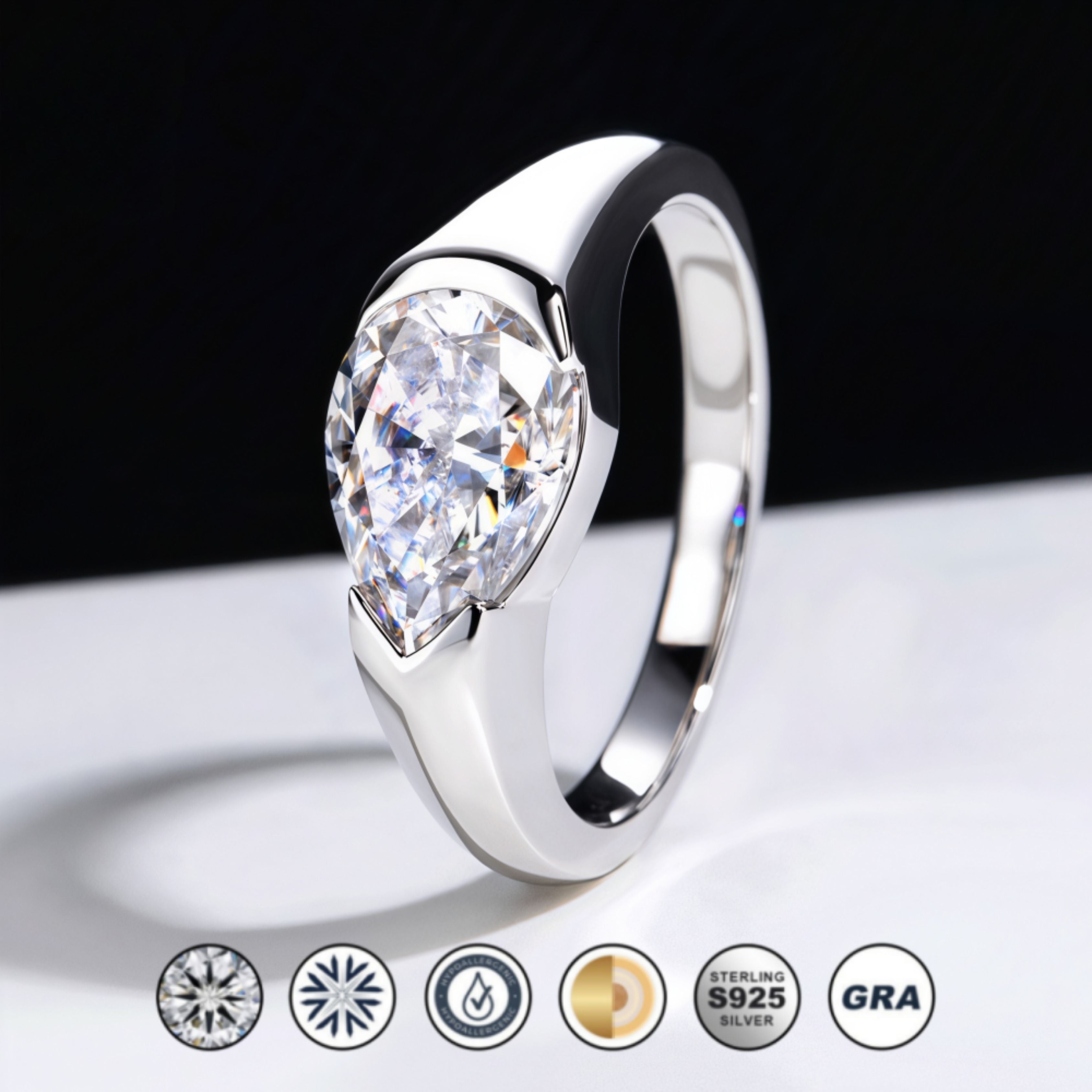 pear cut diamond ring, solitaire rings, halo rings, gold rings, round cut engagement ring, gold rings for women, 14k gold rings, white gold rings, lab grown diamond rings, diamond rings for women, diamond rings, valentines gift for her, birthday gift for her, moissanite rings, 925 silver rings