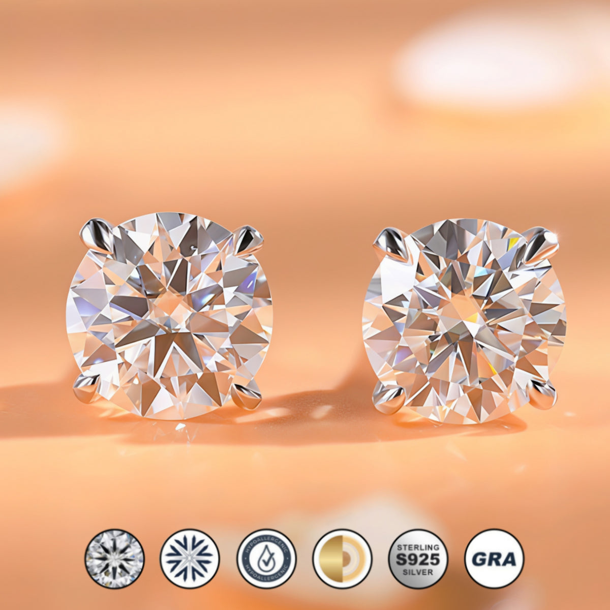 studs, diamond earrings, gold earrings, earrings for women, stud earrings, diamond stud earrings, van cleef earrings, dior earrings, moissanite earrings, silver earrings, sterling silver earrings, silver earrings for women, gift for her, valentines gift for her, birthday gift for her, solitaire studs, moiss