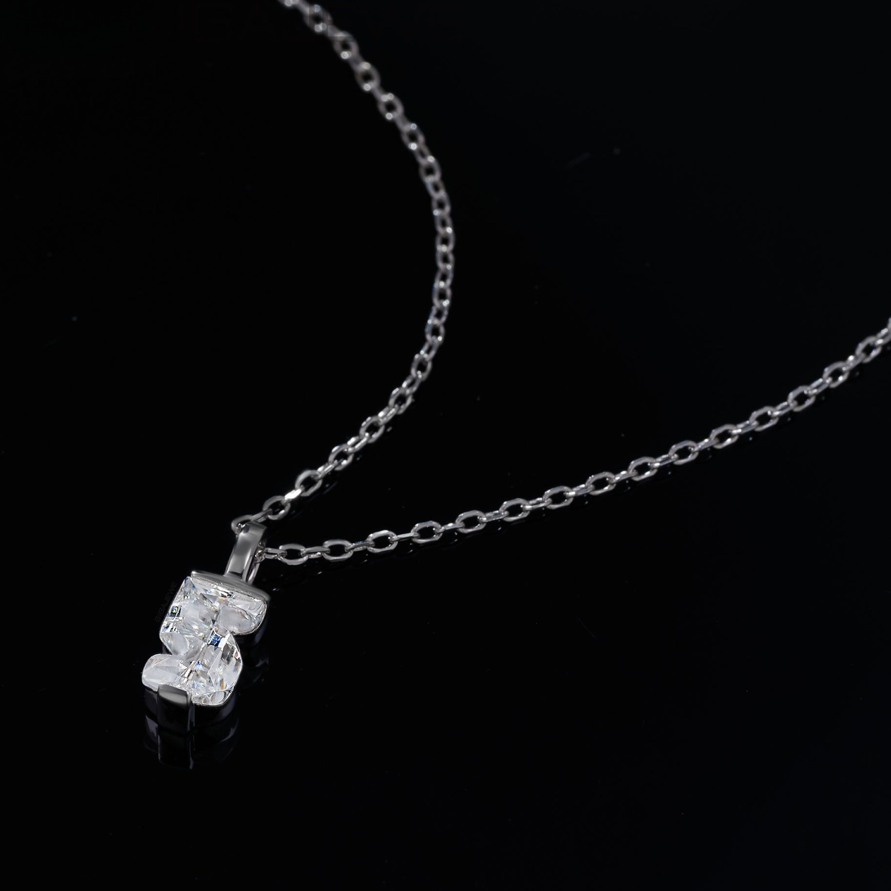 initial letter cut diamond, moissanite pendant, alphabetic pendant necklace, gold pendant necklace, silver pendant necklace, diamond pendant, custom moissanite pendant, gold necklace, gold necklace women, white gold necklace, 14k gold necklace, valentines gift for her, birthday gift for her, luxury statement necklace, moissanite pendant necklace, lab grown diamond pendant