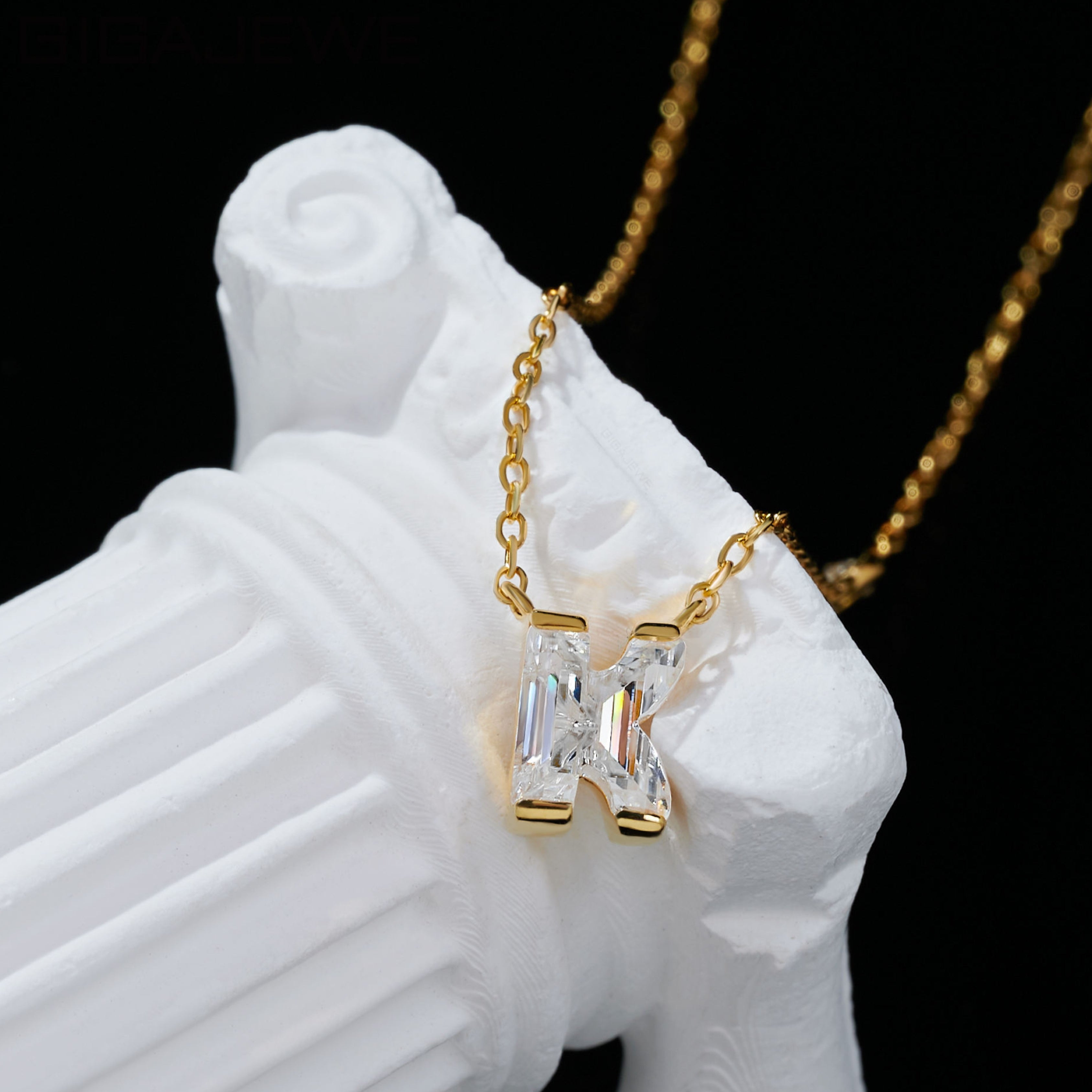 initial letter cut diamond, moissanite pendant, alphabetic pendant necklace, gold pendant necklace, silver pendant necklace, diamond pendant, custom moissanite pendant, gold necklace, gold necklace women, white gold necklace, 14k gold necklace, valentines gift for her, birthday gift for her, luxury statement necklace, moissanite pendant necklace, lab grown diamond pendant