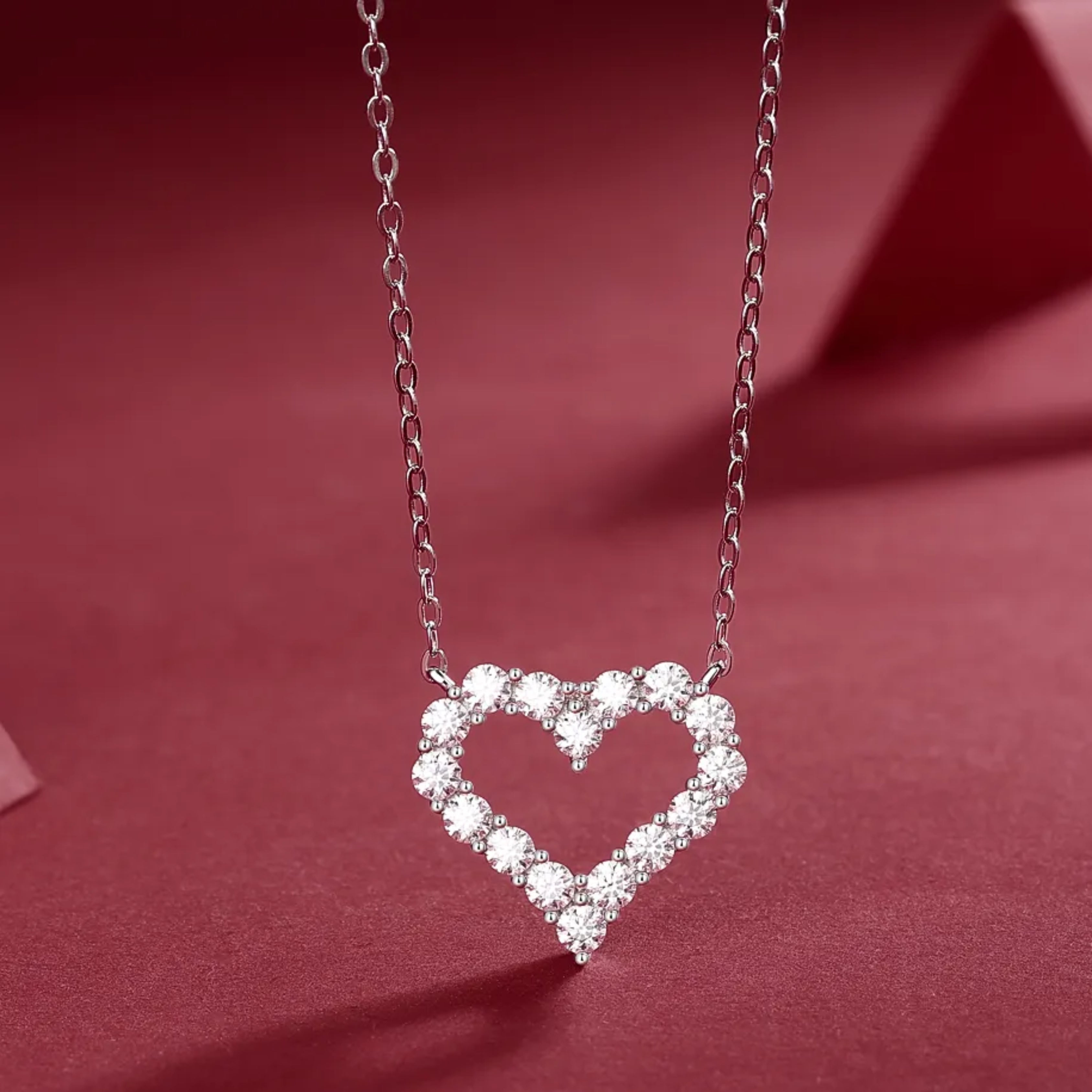 heart pendant necklace, diamond necklace, initial necklace, gold necklace, pendant necklace, gold pendant necklace, silver pendant necklace, diamond pendant, custom moissanite pendant, gold necklace, gold necklace women, white gold necklace, 14k gold necklace, valentines gift for her, birthday gift for her