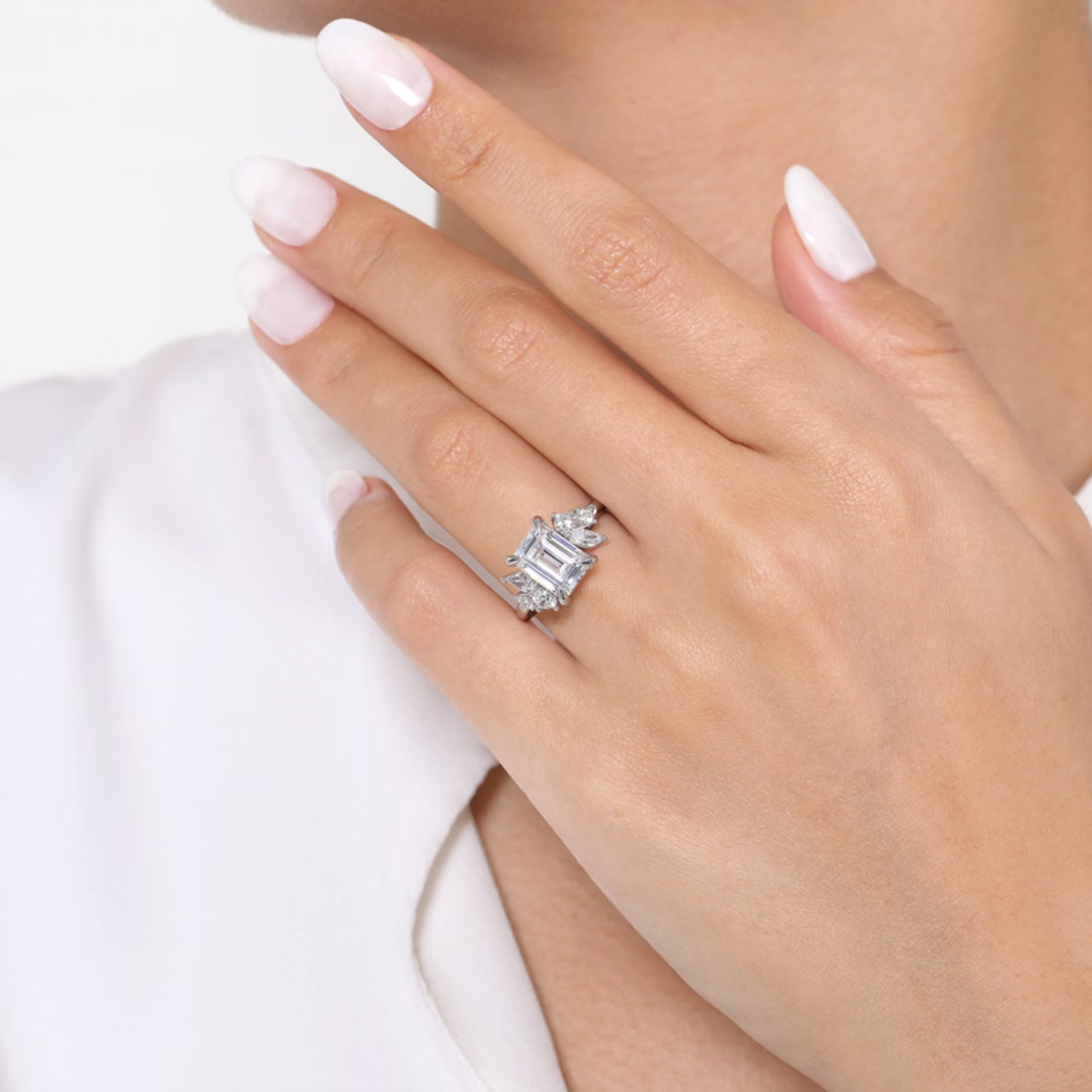 emerald cut diamond ring, solitaire rings, halo rings, gold rings, emerald cut engagement ring, gold rings for women, 14k gold rings, white gold rings, lab grown diamond rings, diamond rings for women, diamond rings, valentines gift for her, birthday gift for her, moissanite rings, 925 silver rings