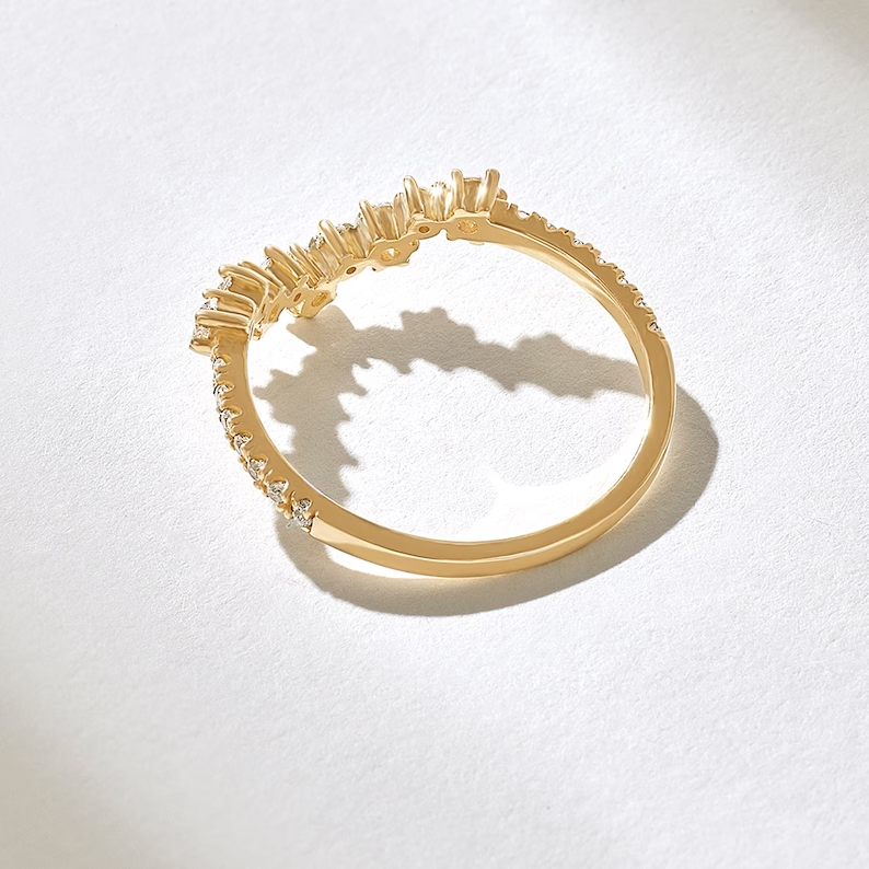 chevron ring, gold chevron ring, gold rings, round cut engagement ring, gold rings for women, 14k gold rings, white gold rings, lab grown diamond rings, diamond rings for women, diamond rings, valentines gift for her, birthday gift for her, moissanite rings
