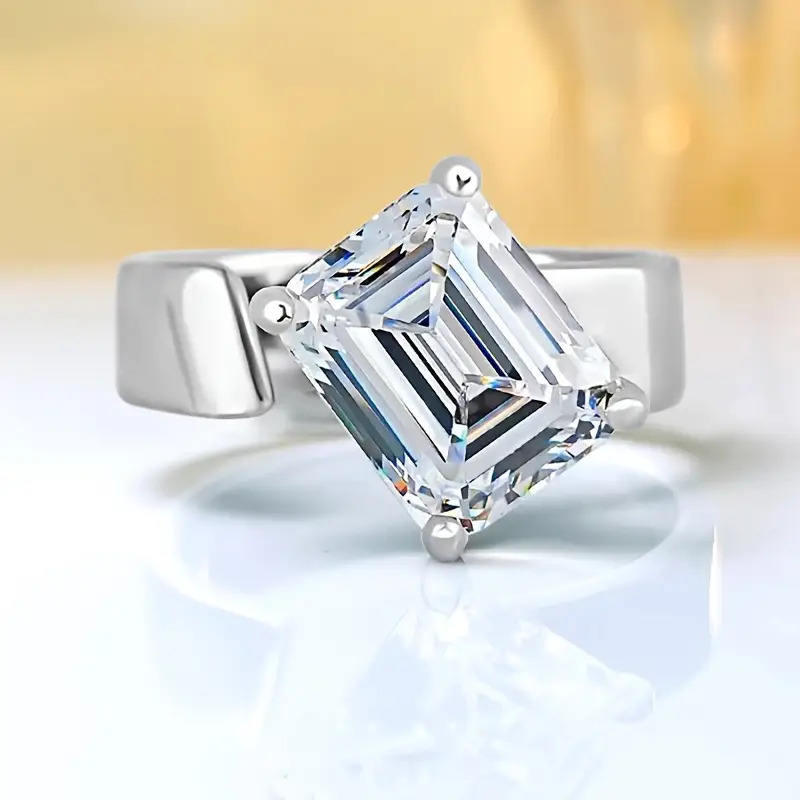 emerald cut diamond ring, solitaire rings, halo rings, gold rings, emerald cut engagement ring, gold rings for women, 14k gold rings, white gold rings, lab grown diamond rings, diamond rings for women, diamond rings, valentines gift for her, birthday gift for her, moissanite rings, 925 silver rings