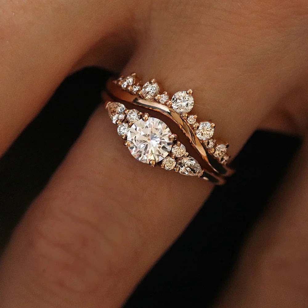 angela curved ring, chevron ring, v shaped band, v shaped ring for her, chevron band, round cut diamond ring, round cut engagement ring, gold rings, eternity ring, engagement rings, engagement rings for women, moissanite engagement rings, gold rings for women, 14k gold rings, white gold rings, lab grown diamond rings, diamond rings for women, diamond rings, valentines gift for her, birthday gift for her, moissanite rings, 925 silver rings