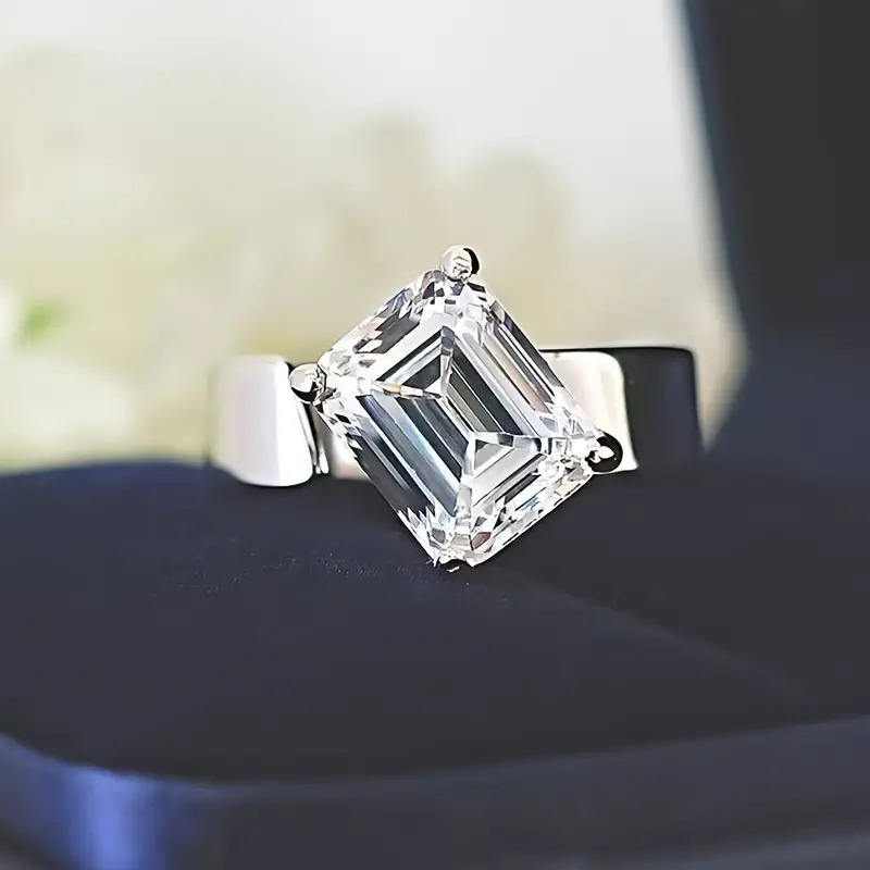 emerald cut diamond ring, solitaire rings, halo rings, gold rings, emerald cut engagement ring, gold rings for women, 14k gold rings, white gold rings, lab grown diamond rings, diamond rings for women, diamond rings, valentines gift for her, birthday gift for her, moissanite rings, 925 silver rings