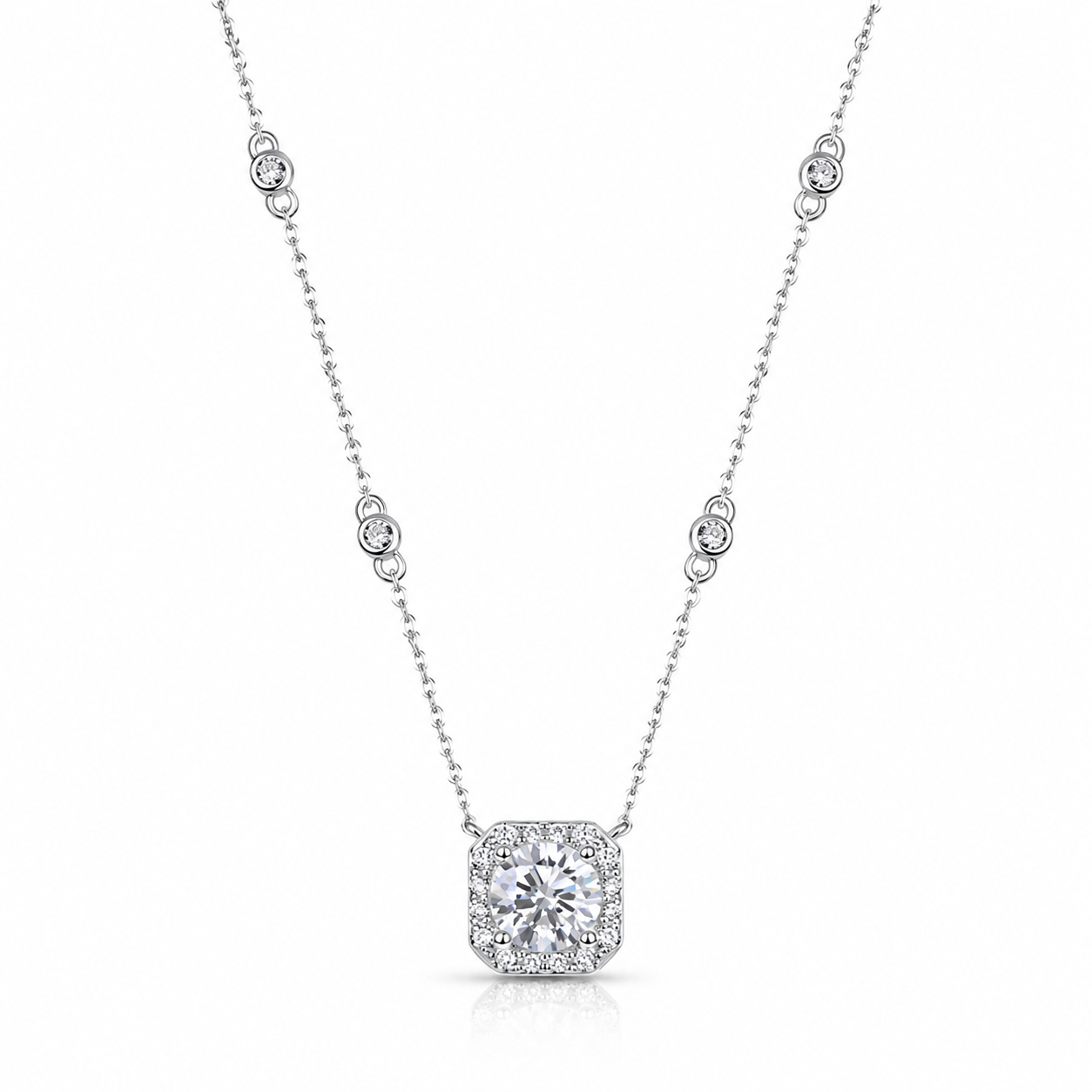 moissanite pendant, pendant necklace, gold pendant necklace, silver pendant necklace, diamond pendant, custom moissanite pendant, gold necklace, gold necklace women, white gold necklace, 14k gold necklace, valentines gift for her, birthday gift for her