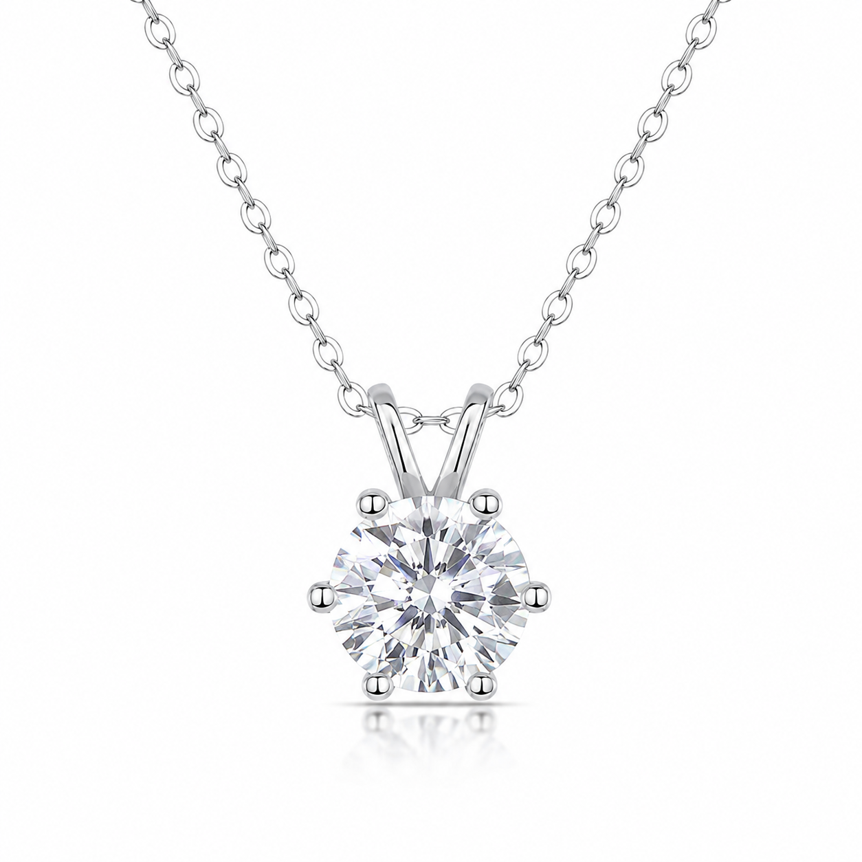 round cut moissanite pendant, solitaire pendant necklace, gold pendant necklace, silver pendant necklace, diamond pendant, custom moissanite pendant, gold necklace, gold necklace women, white gold necklace, 14k gold necklace, valentines gift for her, birthday gift for her, 925 silver necklace