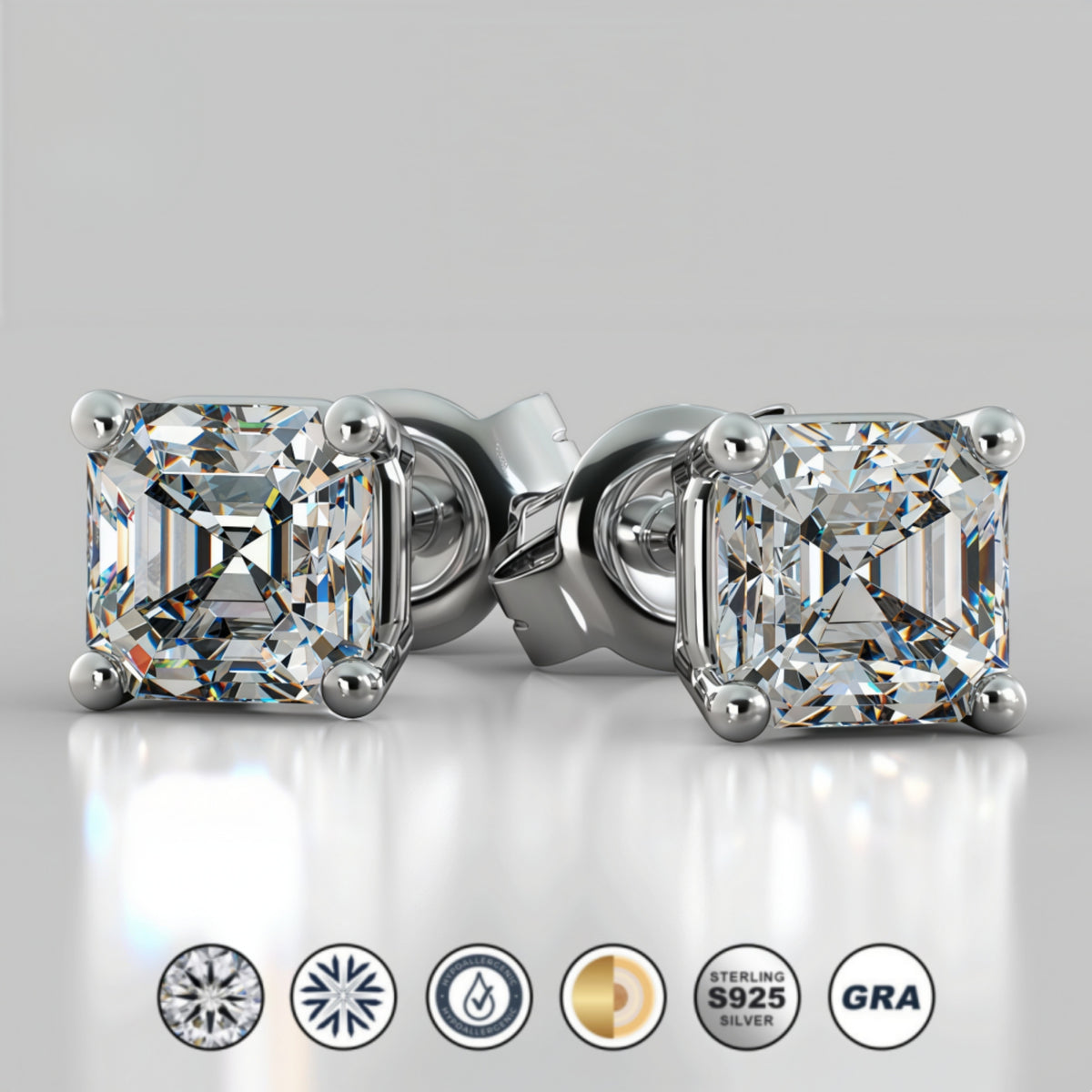 studs, diamond earrings, gold earrings, earrings for women, stud earrings, diamond stud earrings, van cleef earrings, dior earrings, moissanite earrings, silver earrings, sterling silver earrings, silver earrings for women, gift for her, valentines gift for her, birthday gift for her, solitaire studs, moiss