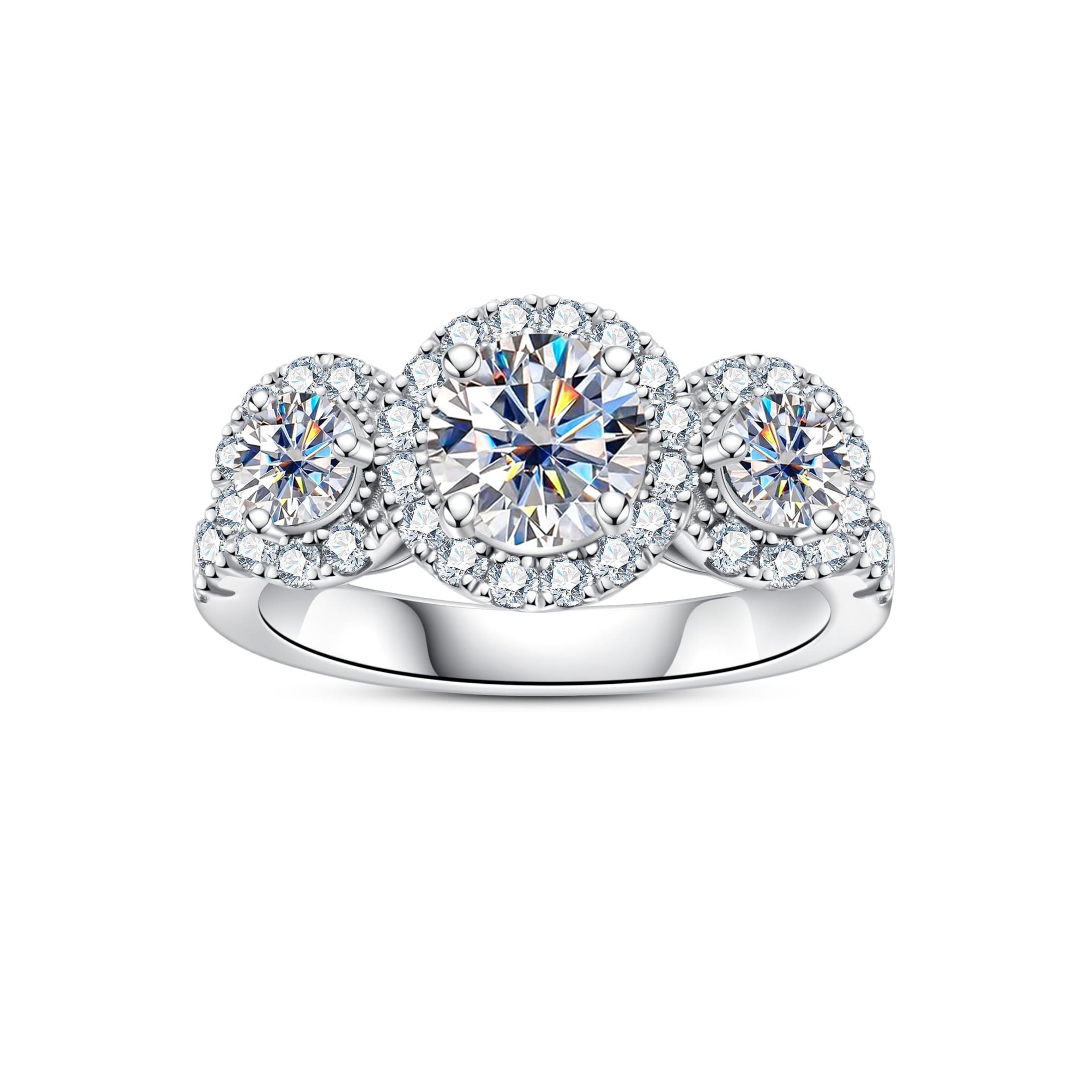 round cut diamond ring, three stone rings, round diamond ring, 1 carat round diamond ring, gold ring, 14k gold ring, white gold ring, rings, promise rings for her, anniversary ring, silver rings, sterling silver rings, valentines gift for her, birthday gift for her, lab grown diamonds