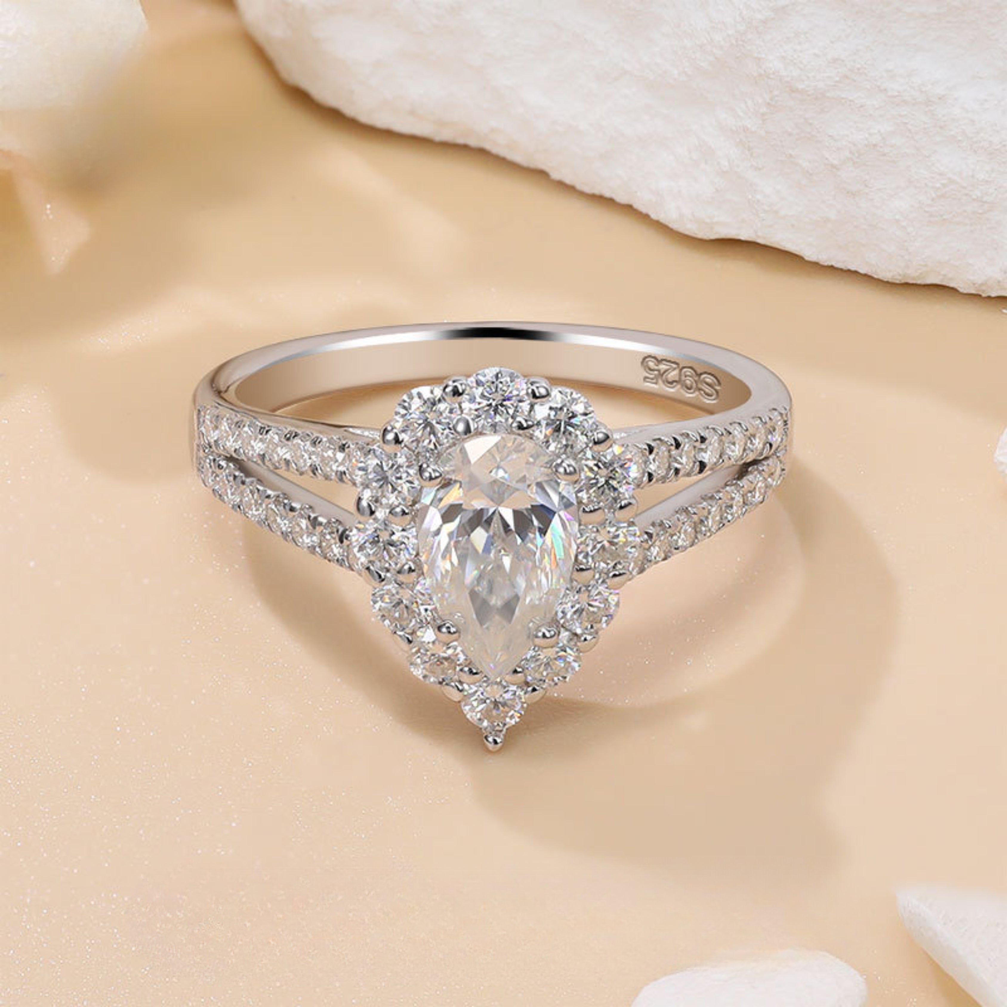 pear cut diamond ring, solitaire rings, halo rings, gold rings, pear cut engagement ring, gold rings for women, 14k gold rings, white gold rings, lab grown diamond rings, diamond rings for women, diamond rings, valentines gift for her, birthday gift for her, moissanite rings, 925 silver rings