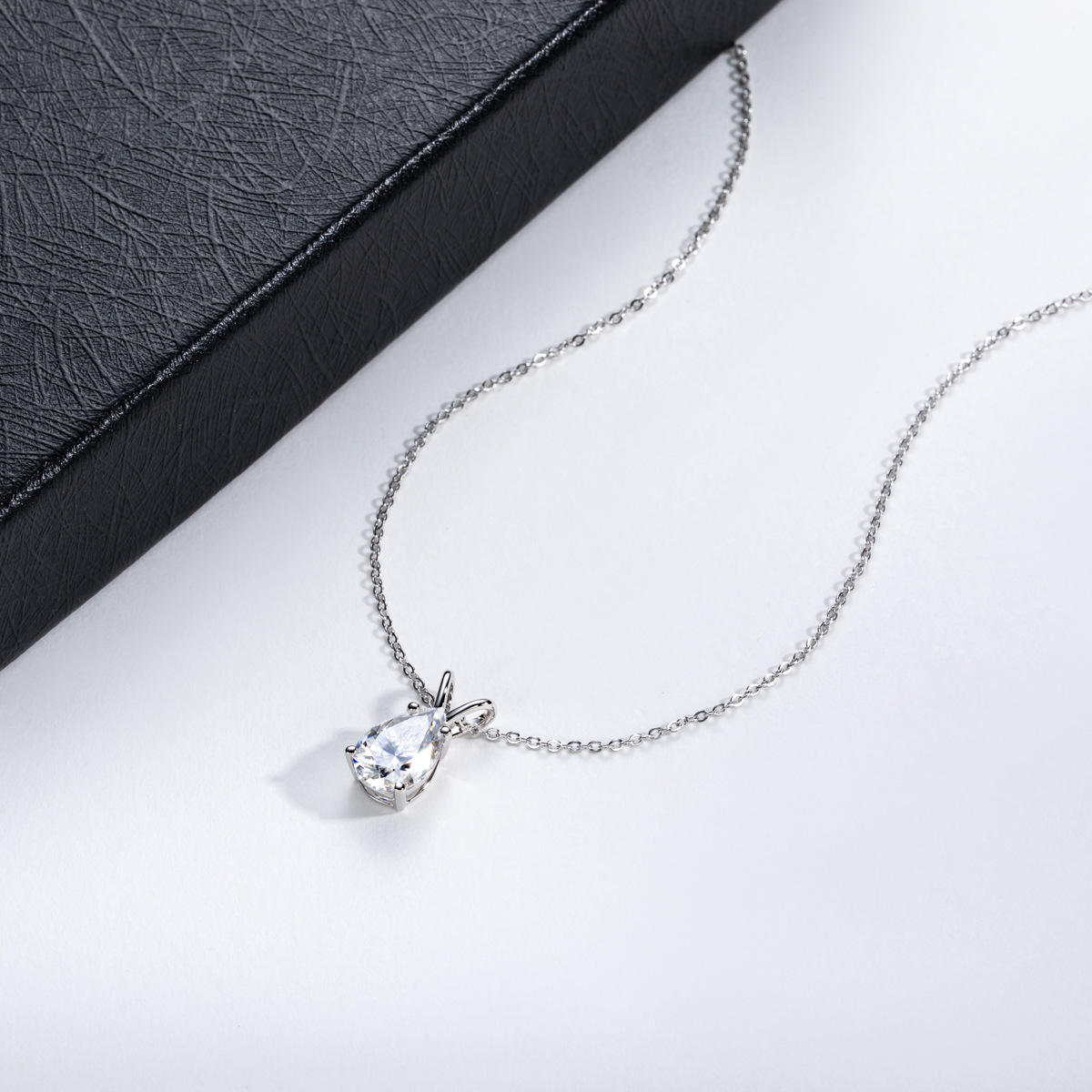 pear cut moissanite pendant, solitaire pendant necklace, gold pendant necklace, silver pendant necklace, diamond pendant, custom moissanite pendant, gold necklace, gold necklace women, white gold necklace, 14k gold necklace, valentines gift for her, birthday gift for her, 925 silver necklace