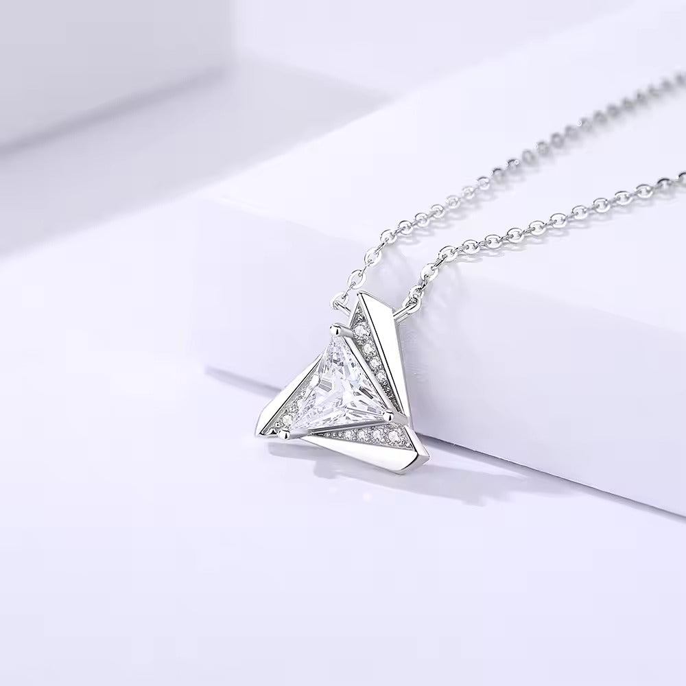 triangle pendant necklace, geometric pendant necklace, moissanite necklace, moissanite necklace mens, moissanite necklace gold, women's moissanite necklace, lab diamond necklace, diamond necklace, diamond necklace for women, diamond necklace women, gold diamond necklace