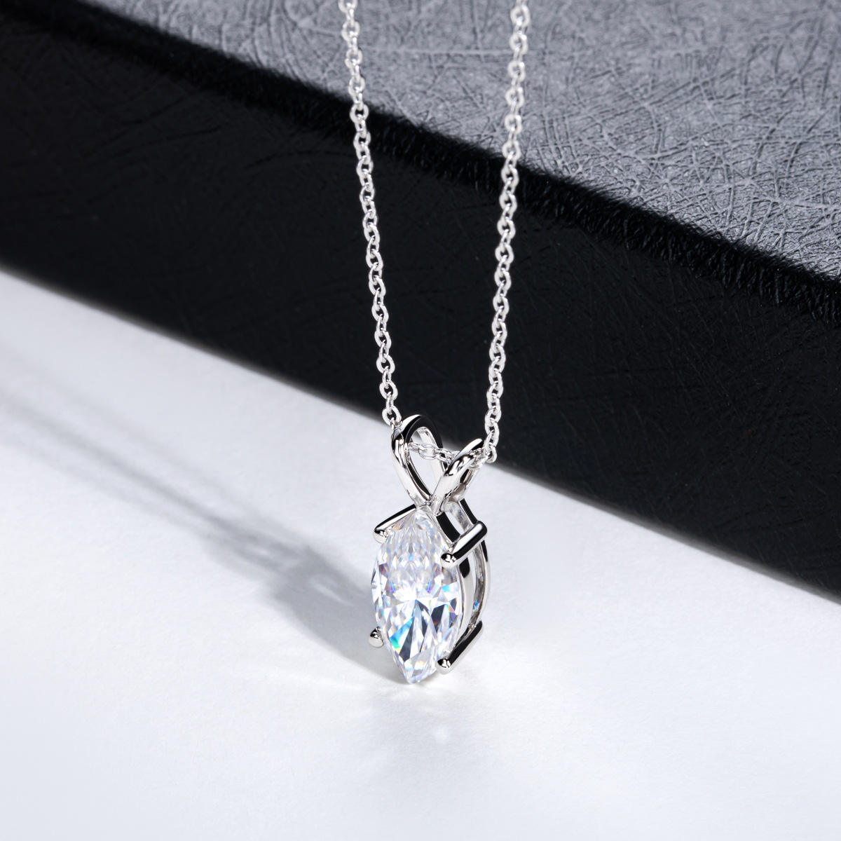 marquise cut moissanite pendant, solitaire pendant necklace, gold pendant necklace, silver pendant necklace, diamond pendant, custom moissanite pendant, gold necklace, gold necklace women, white gold necklace, 14k gold necklace, valentines gift for her, birthday gift for her, 925 silver necklace