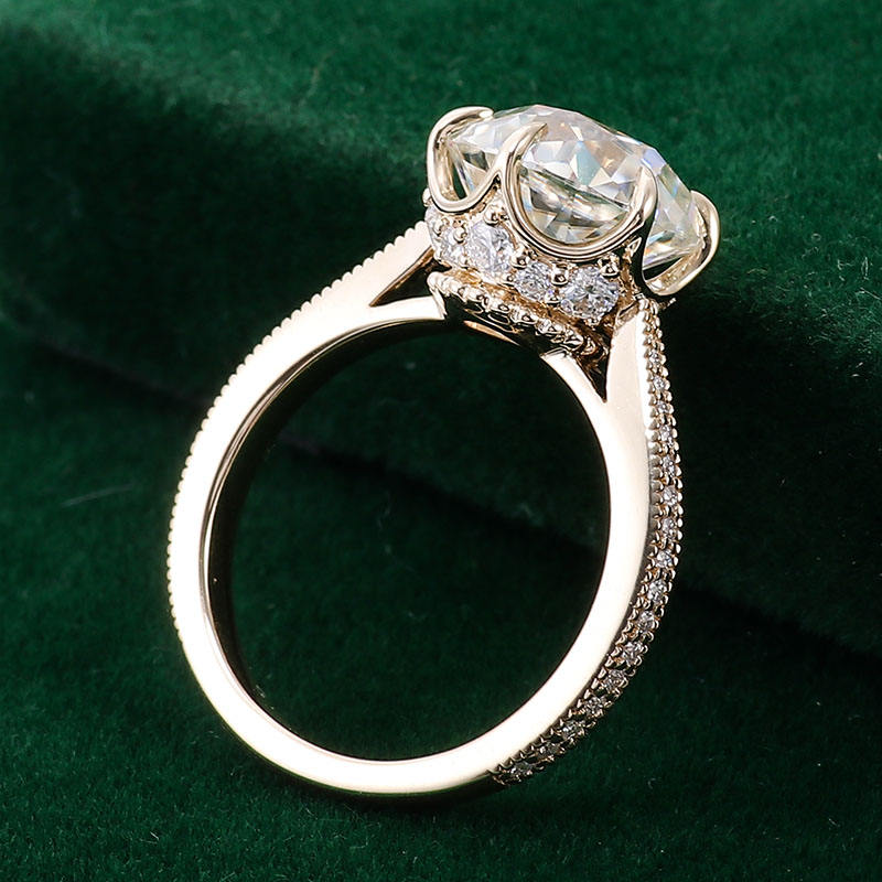 solitaire rings, gold rings, old european cut ring, old european cut ring, round cut engagement ring, gold rings for women, 14k gold rings, white gold rings, lab grown diamond rings, diamond rings for women, diamond rings, valentines gift for her, birthday gift for her, moissanite rings