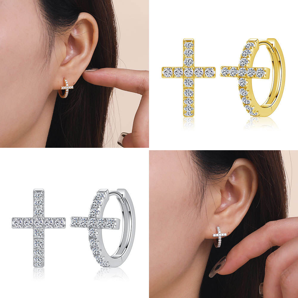 earrings, huggie earrings, cross earrings, diamond earrings, gold earrings, hoop earrings, gold huggie earrings, drop earrings, diamond drop earrings, gold drop earrings, silver drop earrings, lab grown diamond earrings, real diamond earrings, lab created diamond earrings, valentines gift for her, birthday gift for her