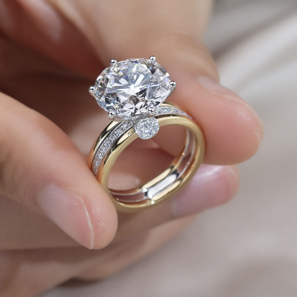 3 carat round moissanite ring, moissanite bridal set, moissanite bridal set rings, gold plated ring, round solitaire ring, round solitaire ring designs, lab grown diamond ring, 2 carat lab grown diamond ring, bridal jewelry set, moissanite rings engagement