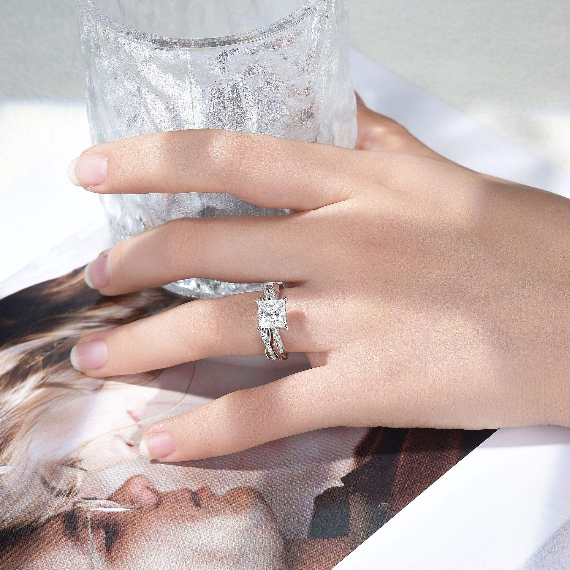 princess cut diamond ring, solitaire rings, halo rings, gold rings, princess cut engagement ring, gold rings for women, 14k gold rings, white gold rings, lab grown diamond rings, diamond rings for women, diamond rings, valentines gift for her, birthday gift for her, moissanite rings, 925 silver rings