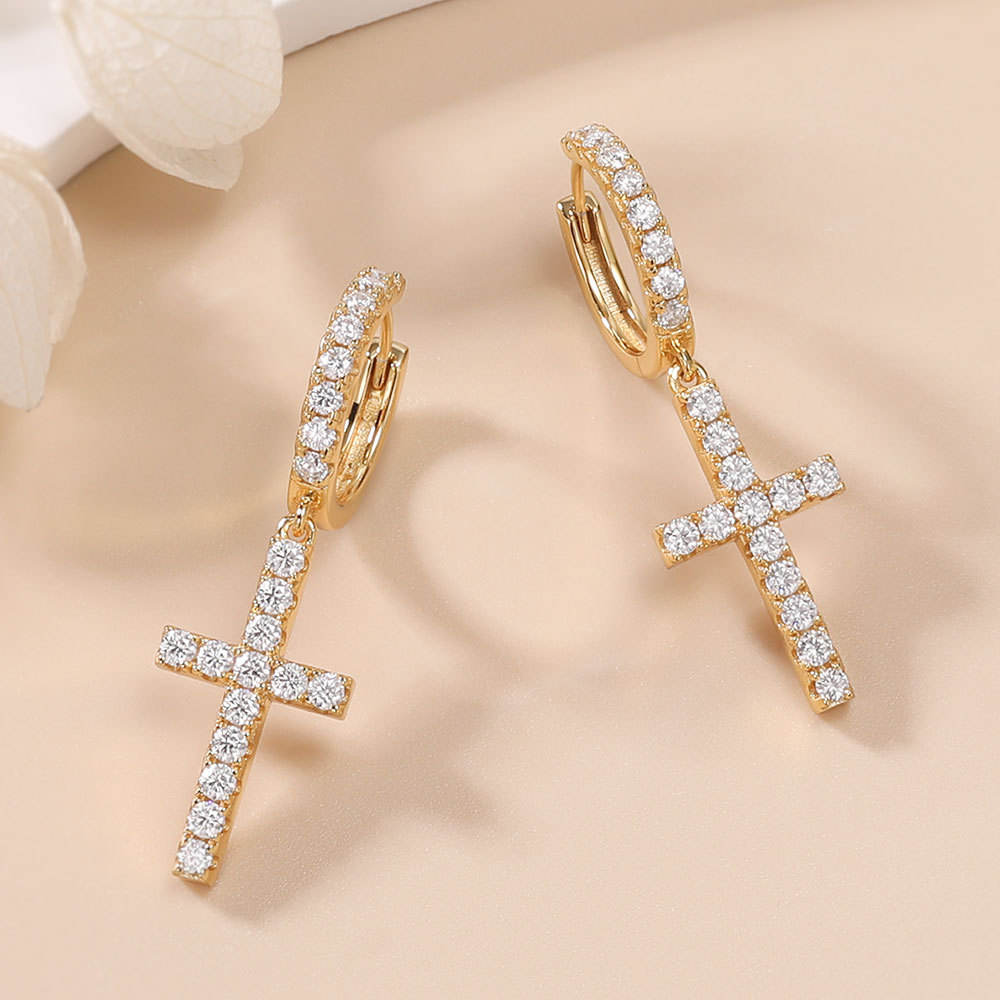 earrings, huggie earrings, cross earrings, diamond earrings, gold earrings, hoop earrings, gold huggie earrings, drop earrings, diamond drop earrings, gold drop earrings, silver drop earrings, lab grown diamond earrings, real diamond earrings, lab created diamond earrings, valentines gift for her, birthday gift for her