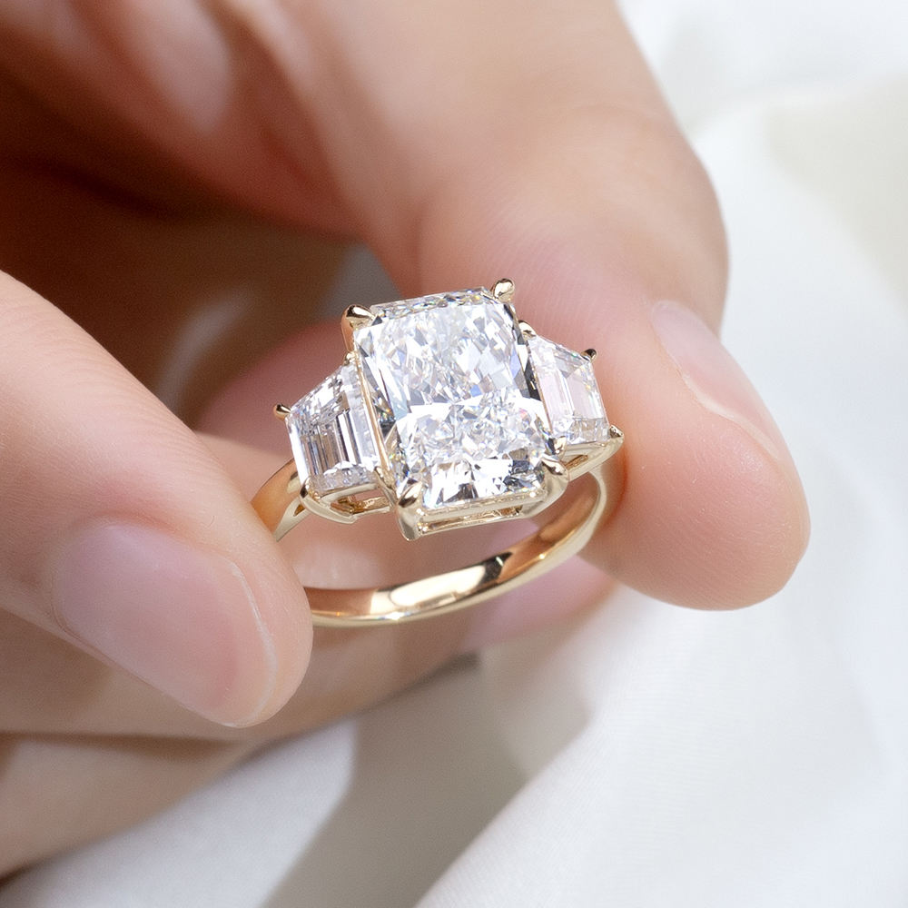 three stone ring, radiant diamond ring, silver rings, taylor swift engagement ring, ariana grande engagement ring, lab grown diamond rings, gold rings, gold rings for women, 14k gold rings for women, white gold rings, solid gold rings, valentines gift for her, birthday gift for her