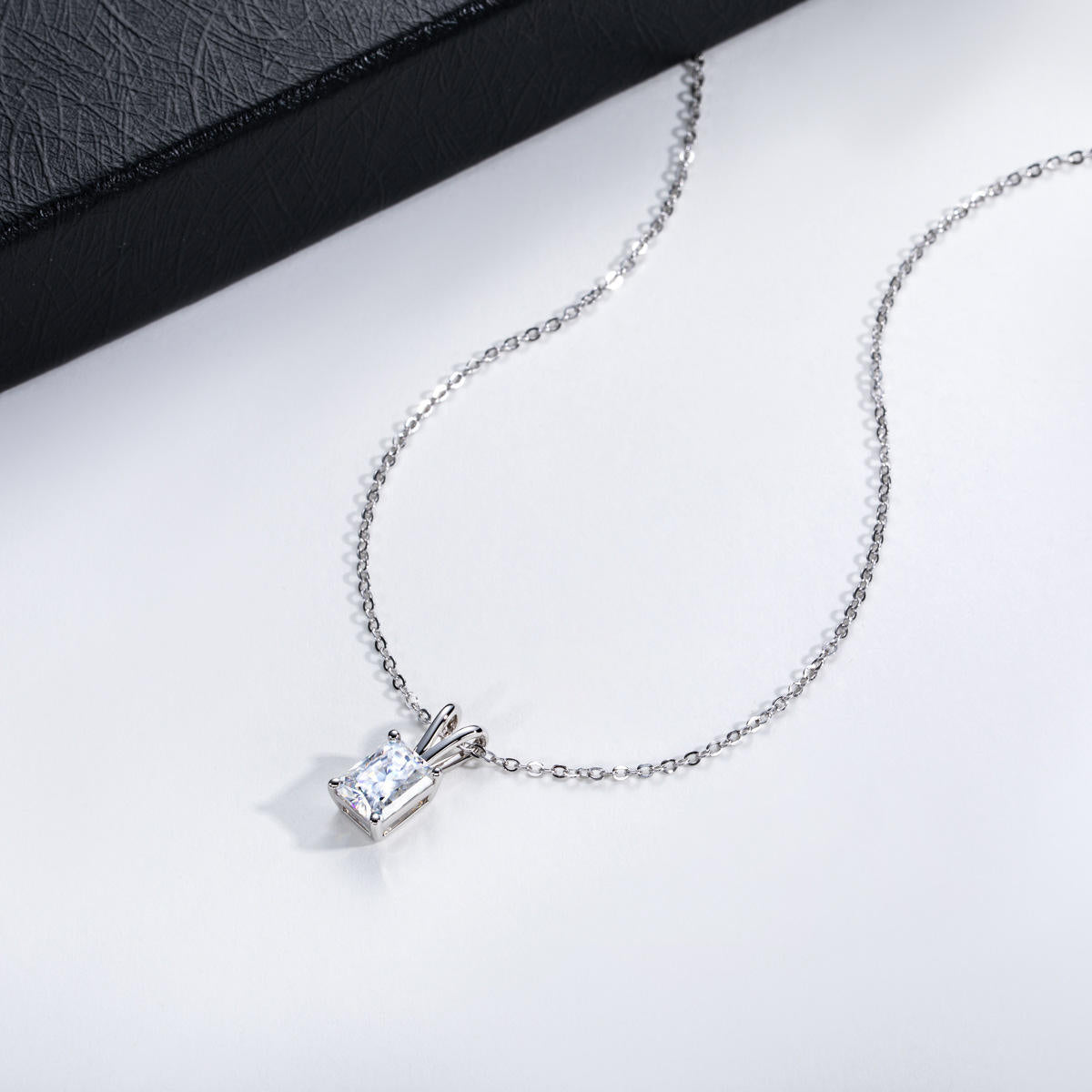radiant cut moissanite pendant, solitaire pendant necklace, gold pendant necklace, silver pendant necklace, diamond pendant, custom moissanite pendant, gold necklace, gold necklace women, white gold necklace, 14k gold necklace, valentines gift for her, birthday gift for her, 925 silver necklace