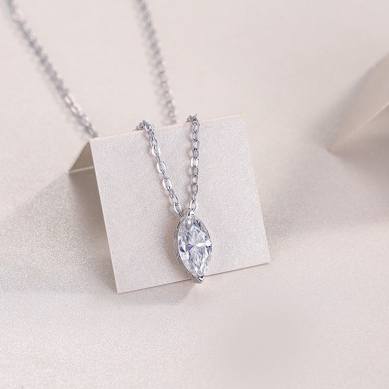 marquise cut moissanite pendant, pendant necklace, gold pendant necklace, silver pendant necklace, diamond pendant, custom moissanite pendant, gold necklace, gold necklace women, white gold necklace, 14k gold necklace, valentines gift for her, birthday gift for her, 925 silver necklace