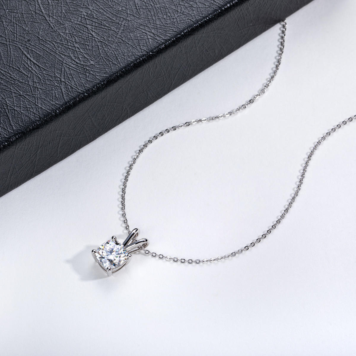 cushion cut moissanite pendant, solitaire pendant necklace, gold pendant necklace, silver pendant necklace, diamond pendant, custom moissanite pendant, gold necklace, gold necklace women, white gold necklace, 14k gold necklace, valentines gift for her, birthday gift for her, 925 silver necklace