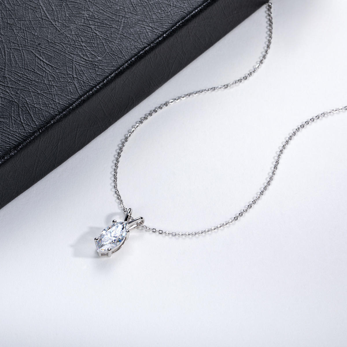 marquise cut moissanite pendant, solitaire pendant necklace, gold pendant necklace, silver pendant necklace, diamond pendant, custom moissanite pendant, gold necklace, gold necklace women, white gold necklace, 14k gold necklace, valentines gift for her, birthday gift for her, 925 silver necklace
