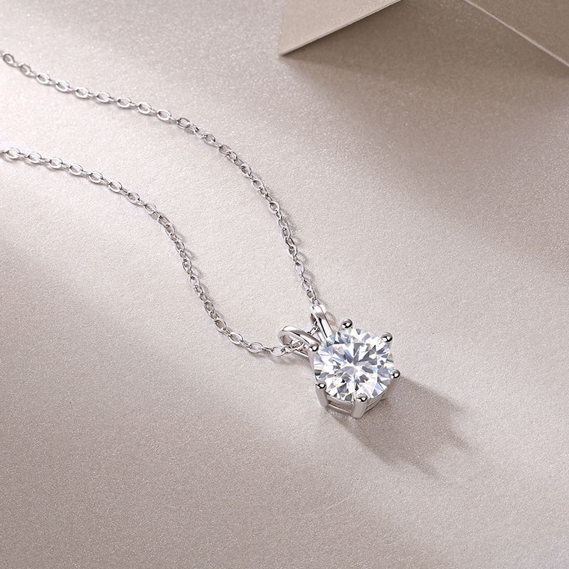 round cut moissanite pendant, solitaire pendant necklace, gold pendant necklace, silver pendant necklace, diamond pendant, custom moissanite pendant, gold necklace, gold necklace women, white gold necklace, 14k gold necklace, valentines gift for her, birthday gift for her, 925 silver necklace