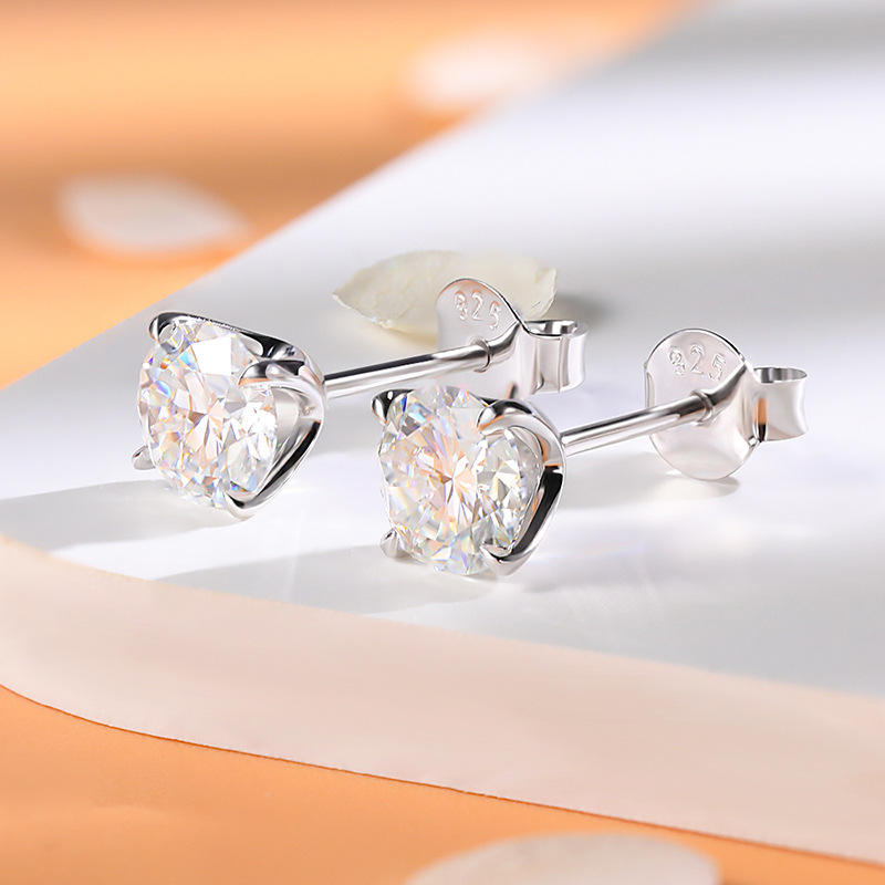 studs, diamond earrings, gold earrings, earrings for women, stud earrings, diamond stud earrings, van cleef earrings, dior earrings, moissanite earrings, silver earrings, sterling silver earrings, silver earrings for women, gift for her, valentines gift for her, birthday gift for her, solitaire studs, moiss
