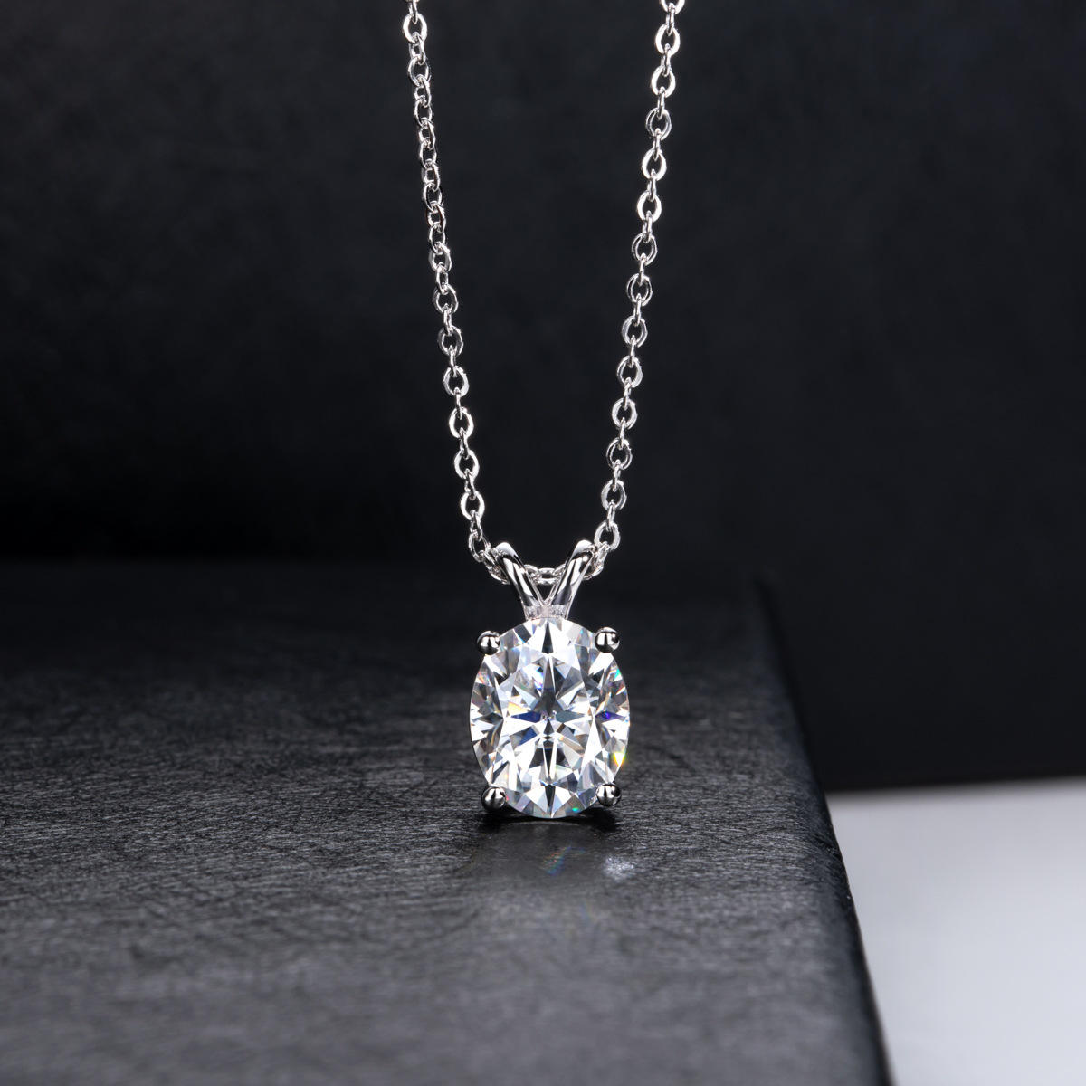 oval cut moissanite pendant, solitaire pendant necklace, gold pendant necklace, silver pendant necklace, diamond pendant, custom moissanite pendant, gold necklace, gold necklace women, white gold necklace, 14k gold necklace, valentines gift for her, birthday gift for her, 925 silver necklace
