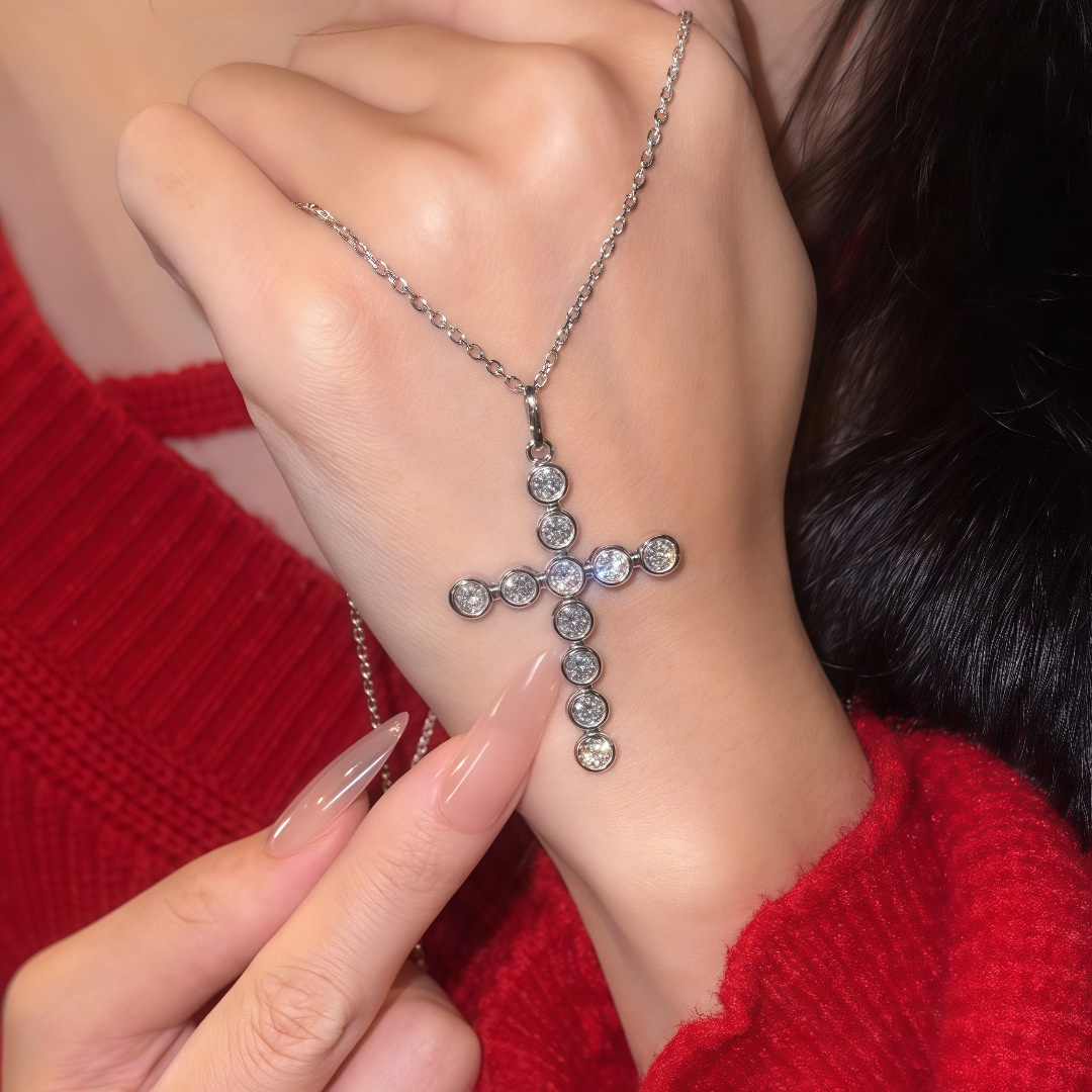 cross pendant, diamond cross pendant, cross pendant necklace, silver pendant necklace, diamond pendant, custom moissanite pendant, gold necklace, gold necklace women, white gold necklace, 14k gold necklace, valentines gift for her, birthday gift for her