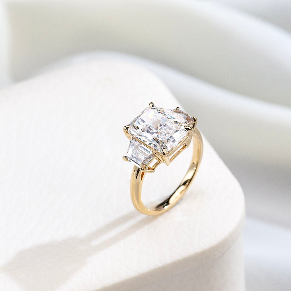 three stone ring, radiant diamond ring, silver rings, taylor swift engagement ring, ariana grande engagement ring, lab grown diamond rings, gold rings, gold rings for women, 14k gold rings for women, white gold rings, solid gold rings, valentines gift for her, birthday gift for her