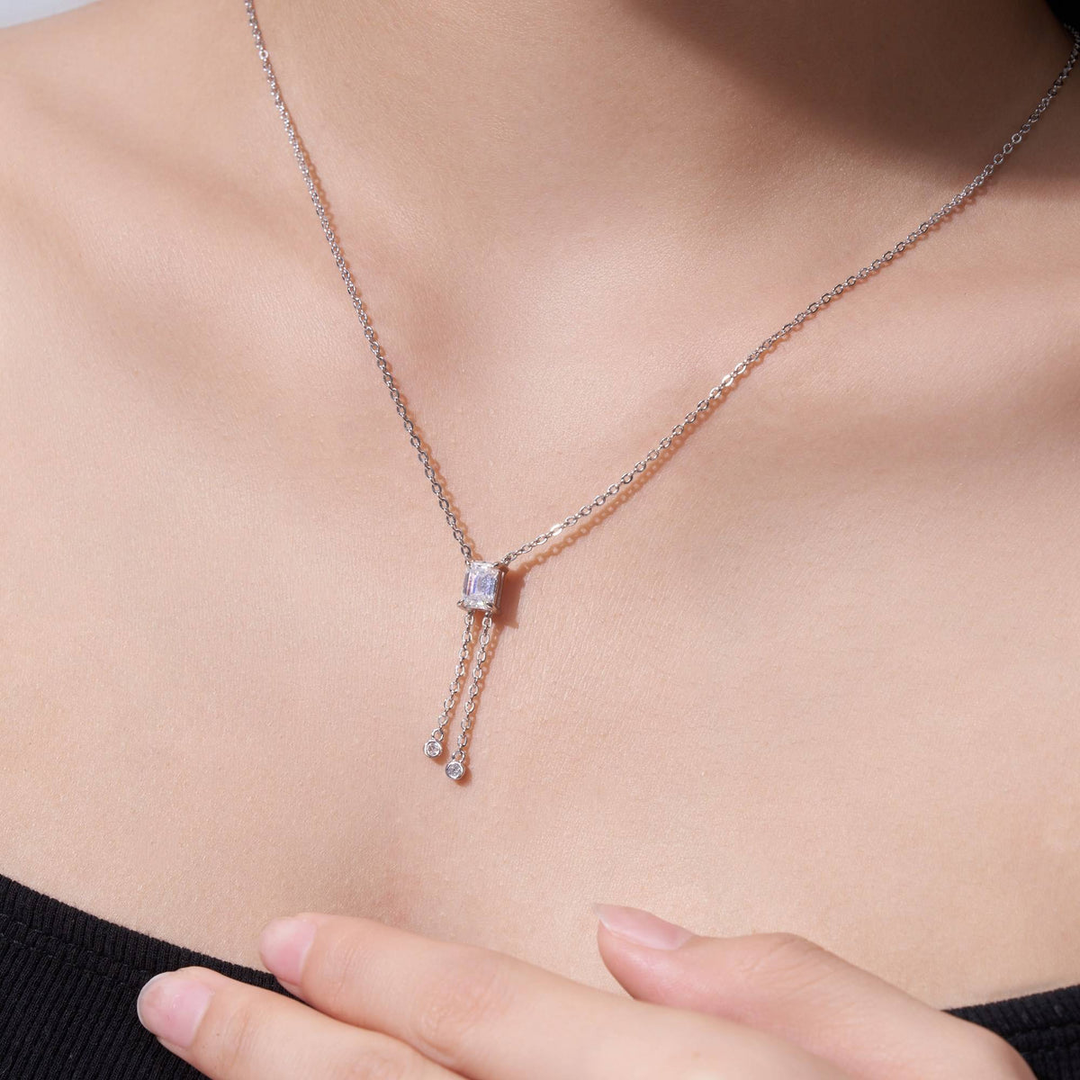 drop necklace, moissanite pendant, pendant necklace, gold pendant necklace, silver pendant necklace, diamond pendant, custom moissanite pendant, gold necklace, gold necklace women, white gold necklace, 14k gold necklace, valentines gift for her, birthday gift for her