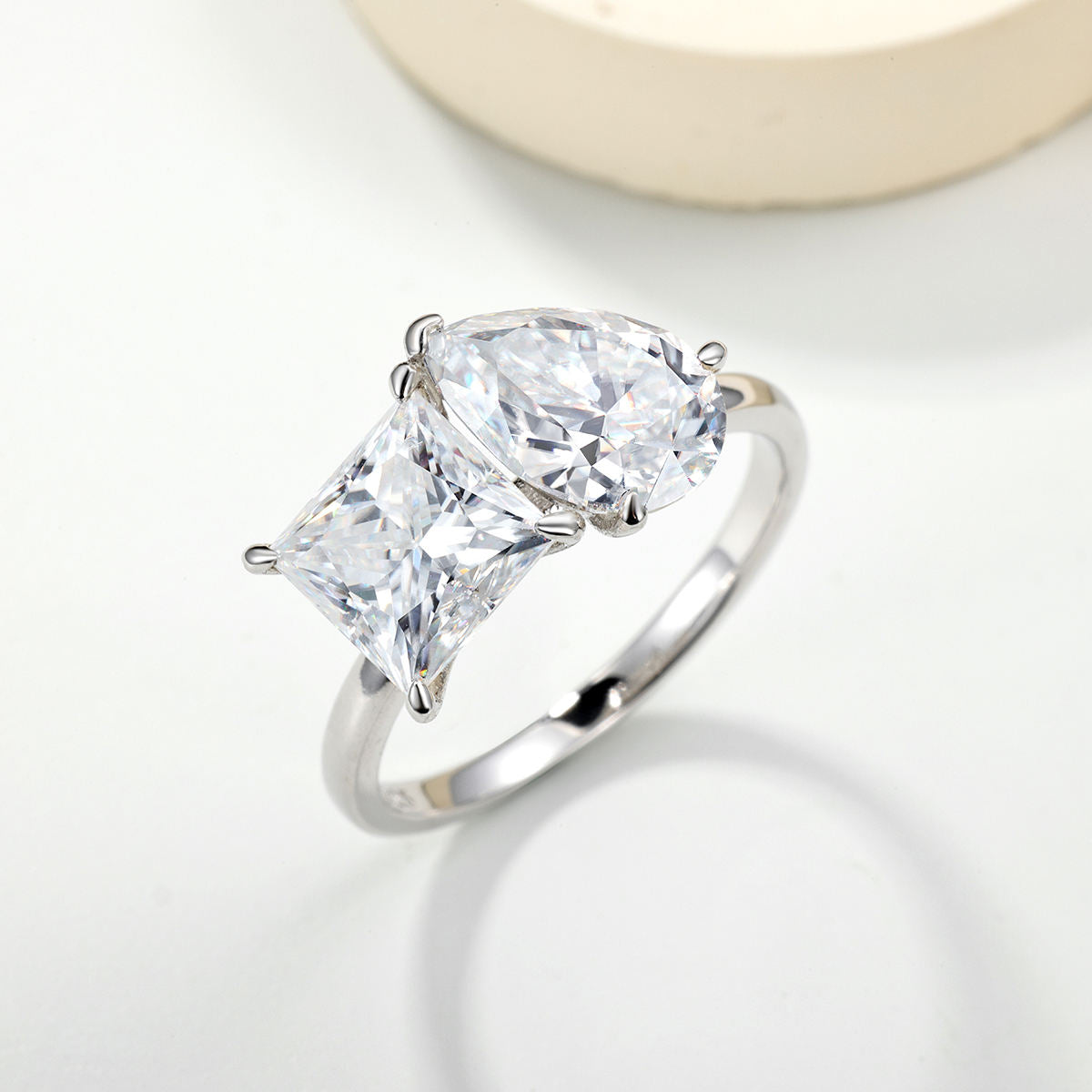 toi et moi ring, two stone ring, engagement rings, engagement rings for women, moissanite engagement rings, gold rings for women, 14k gold rings, white gold rings, lab grown diamond rings, diamond rings for women, diamond rings, valentines gift for her, birthday gift for her, moissanite rings, 925 silver rings, princess diamond ring, pear diamond ring