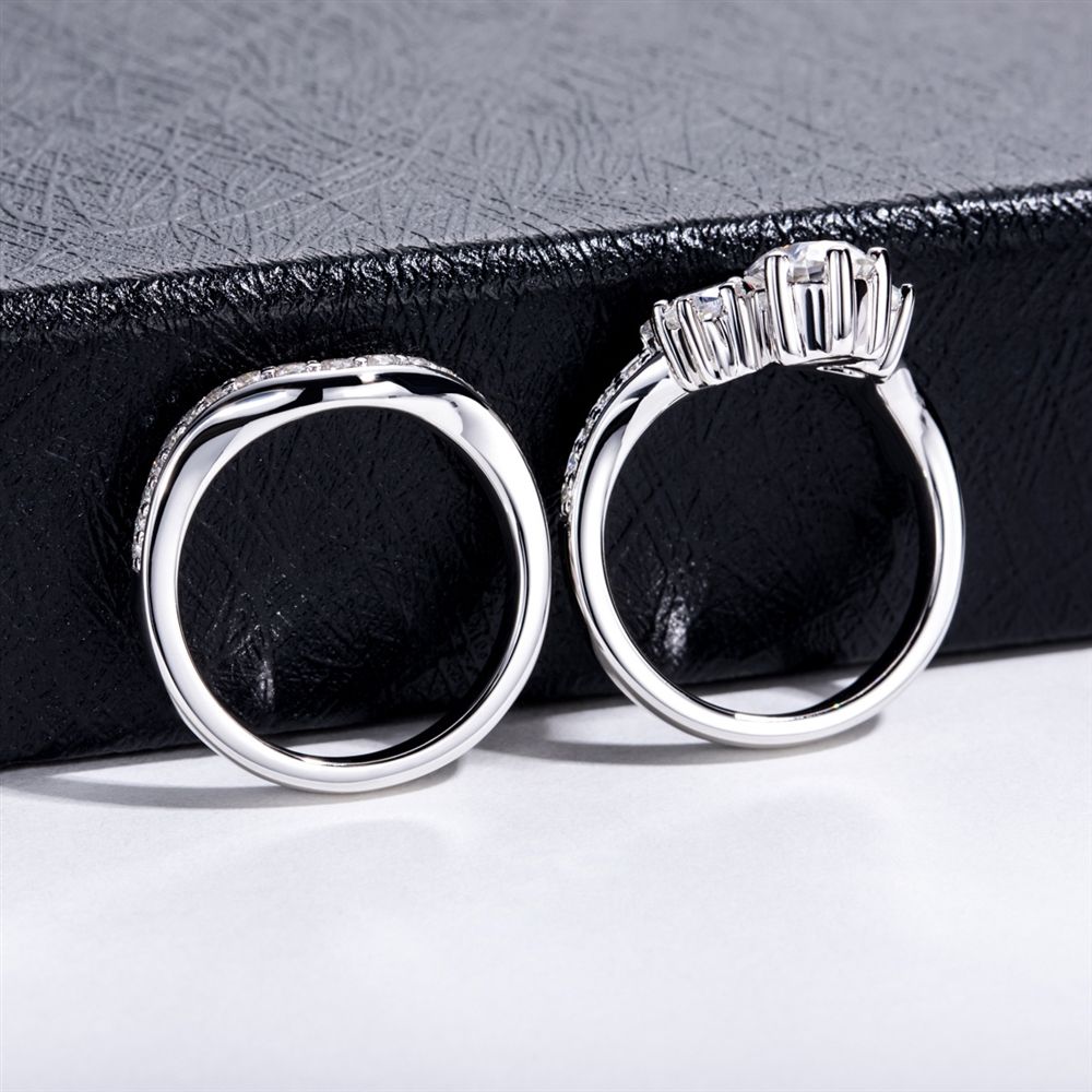 cluster ring, bridal ring set, round cut diamond ring, wedding ring set, engagement and wedding ring set, solitaire rings, gold rings, round cut engagement ring, gold rings for women, 14k gold rings, white gold rings, lab grown diamond rings, diamond rings for women, diamond rings, valentines gift for her, birthday gift for her, moissanite rings, 925 silver rings