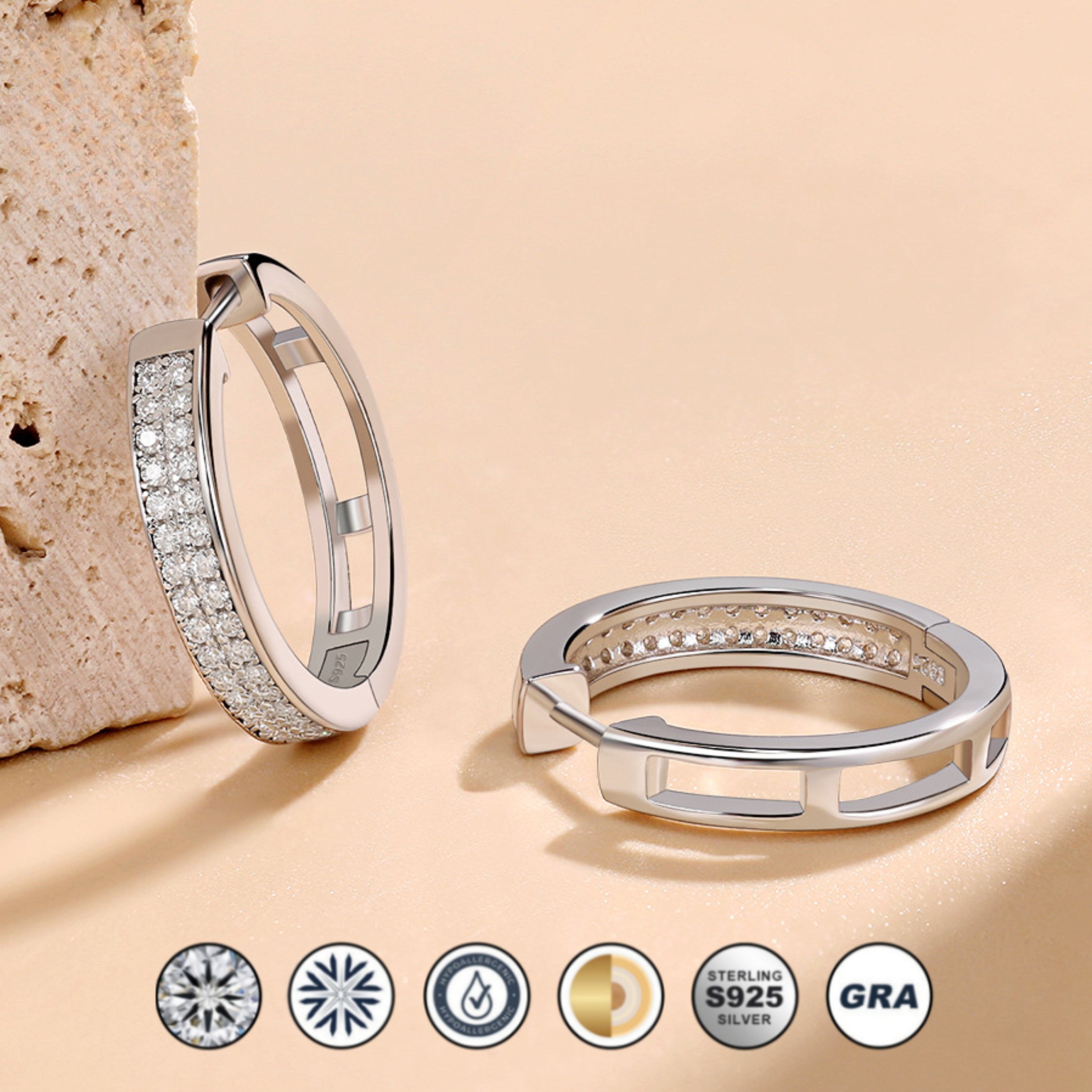 earrings, huggie earrings, diamond earrings, gold earrings, hoop earrings, gold huggie earrings, lab grown diamond earrings, real diamond earrings, lab created diamond earrings, valentines gift for her, birthday gift for her