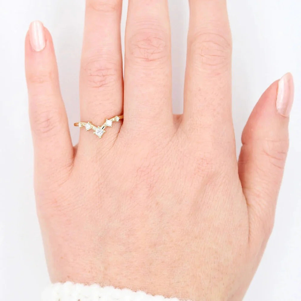 chevron ring, v shaped band, v shaped ring for her, chevron band, round cut diamond ring, round cut engagement ring, gold rings, eternity ring, engagement rings, engagement rings for women, moissanite engagement rings, gold rings for women, 14k gold rings, white gold rings, lab grown diamond rings, diamond rings for women, diamond rings, valentines gift for her, birthday gift for her, moissanite rings, 925 silver rings
