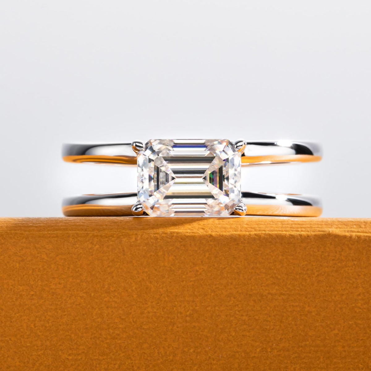 emerald cut diamond ring, three stone rings, radiant diamond ring, 1 carat emerald diamond ring, gold ring, 14k gold ring, white gold ring, rings, promise rings for her, anniversary ring, silver rings, sterling silver rings, valentines gift for her, birthday gift for her, lab grown diamonds, 925 silver rings, valentine special gift