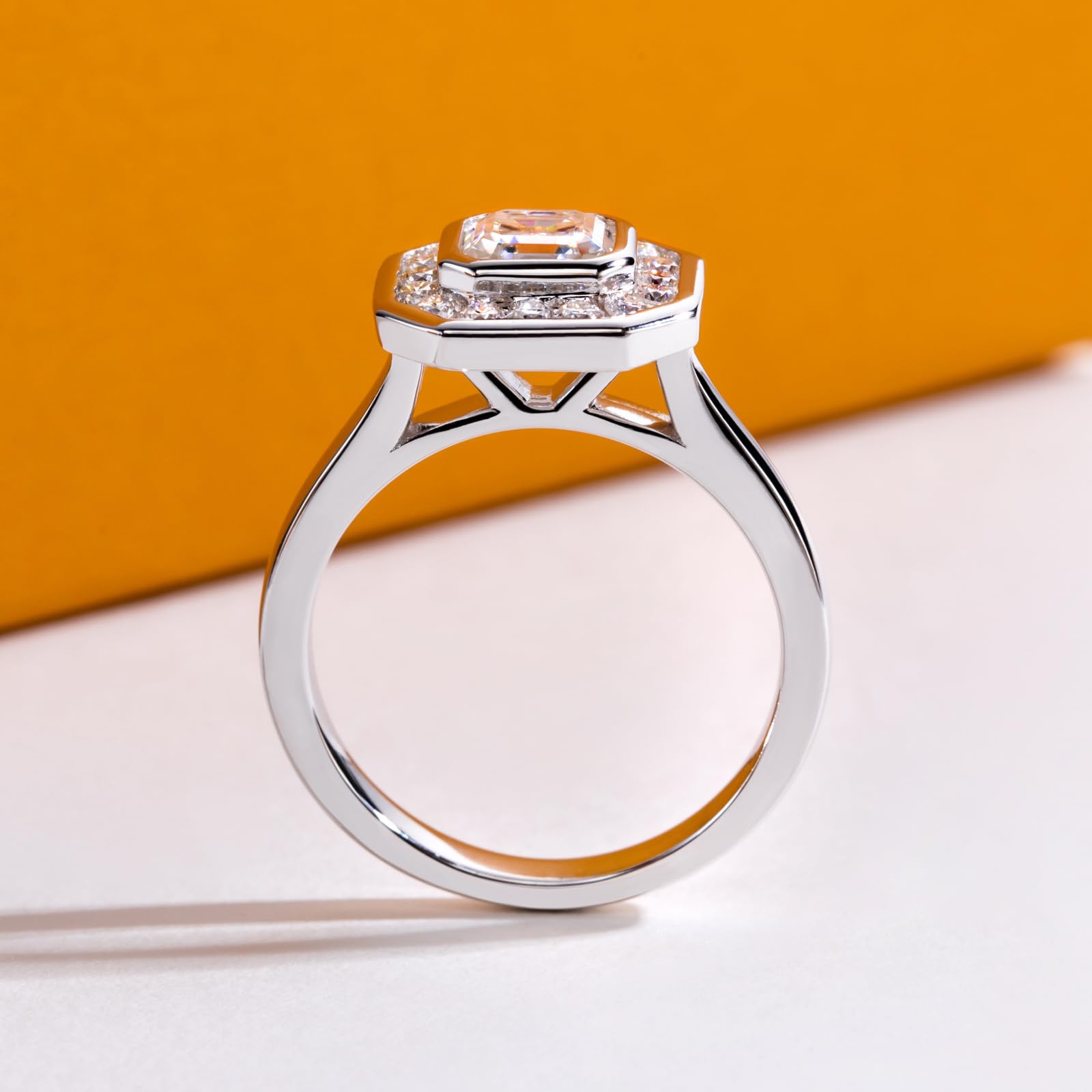 asscher cut diamond ring, solitaire rings, halo rings, gold rings, emerald cut engagement ring, gold rings for women, 14k gold rings, white gold rings, lab grown diamond rings, diamond rings for women, diamond rings, valentines gift for her, birthday gift for her, moissanite rings, 925 silver rings