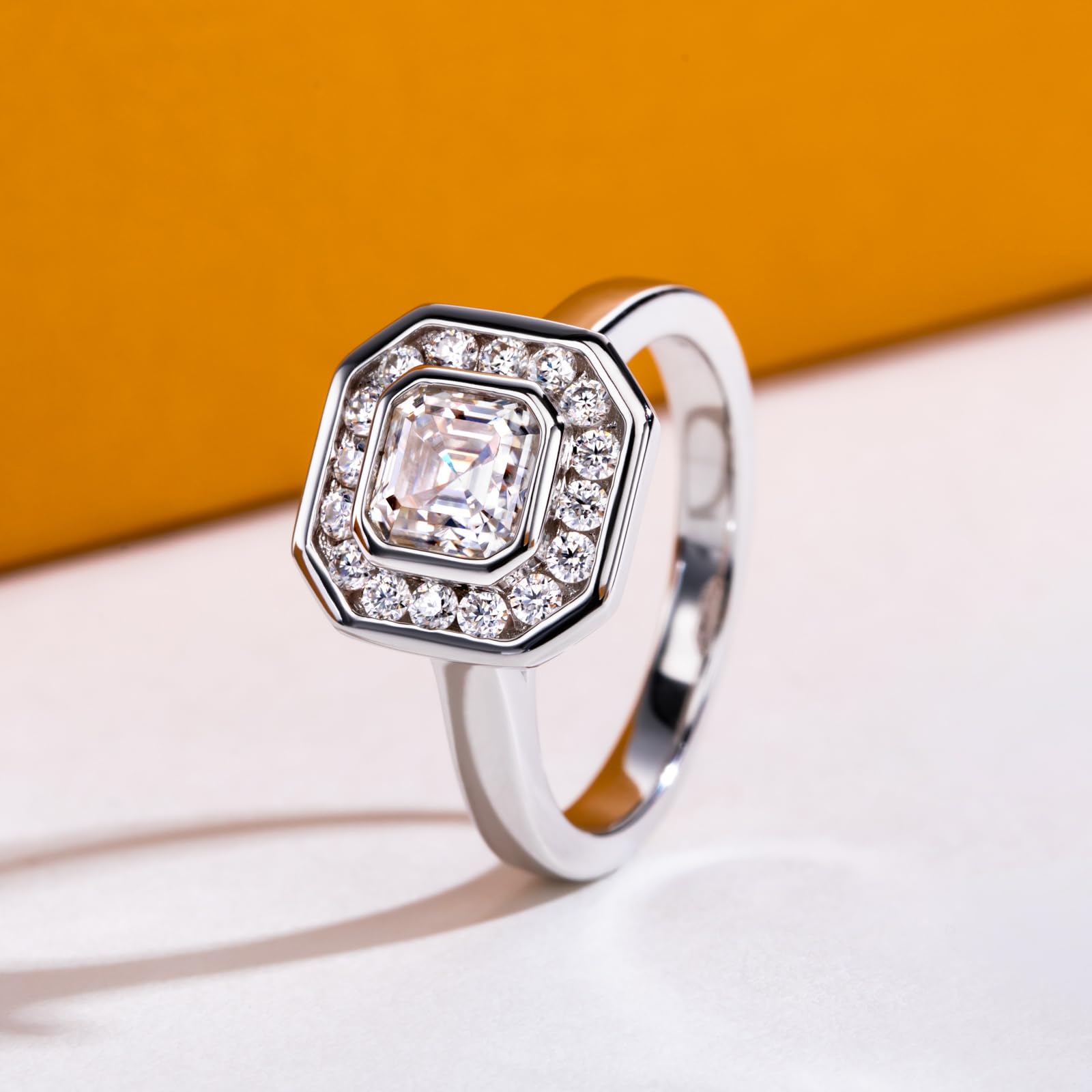 asscher cut diamond ring, solitaire rings, halo rings, gold rings, emerald cut engagement ring, gold rings for women, 14k gold rings, white gold rings, lab grown diamond rings, diamond rings for women, diamond rings, valentines gift for her, birthday gift for her, moissanite rings, 925 silver rings